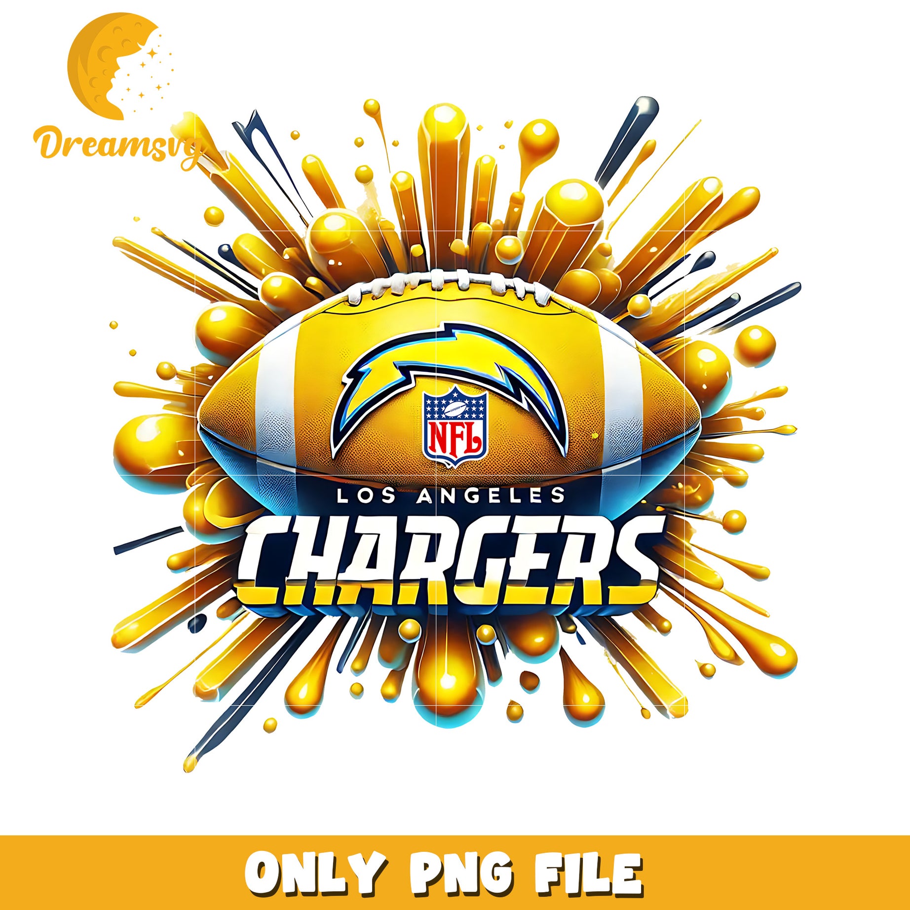 Chargers ball design png, nfl balll png, nfl teams png
