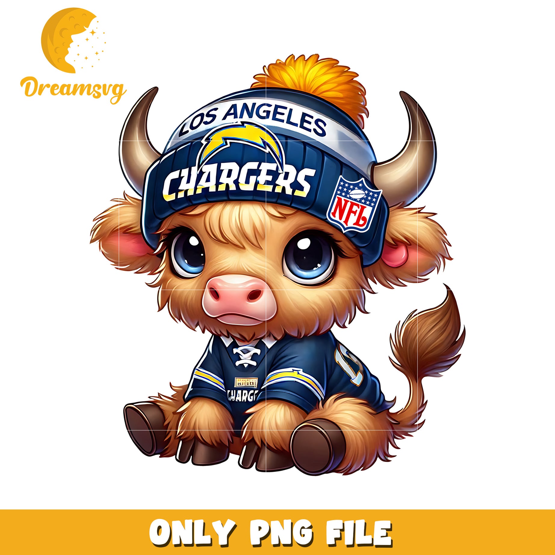 Chargers cute bull png, american football png, super bowl png