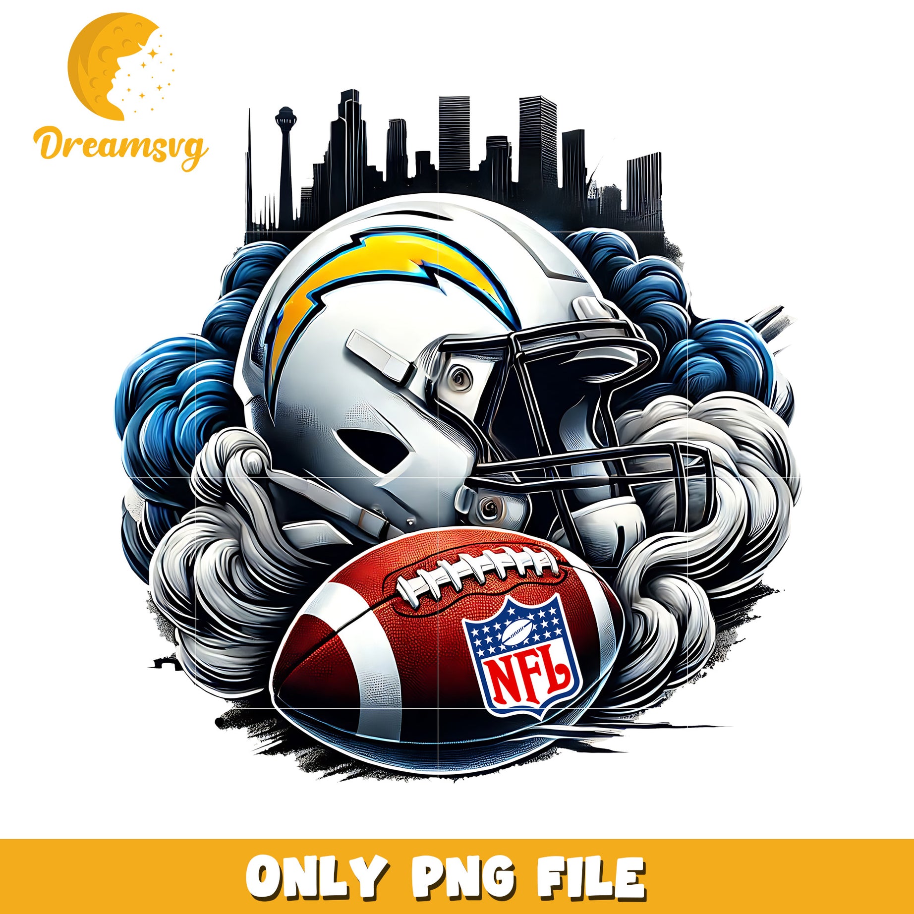 Chargers helmet and ball png, nfl mvp png, nfl helmet png