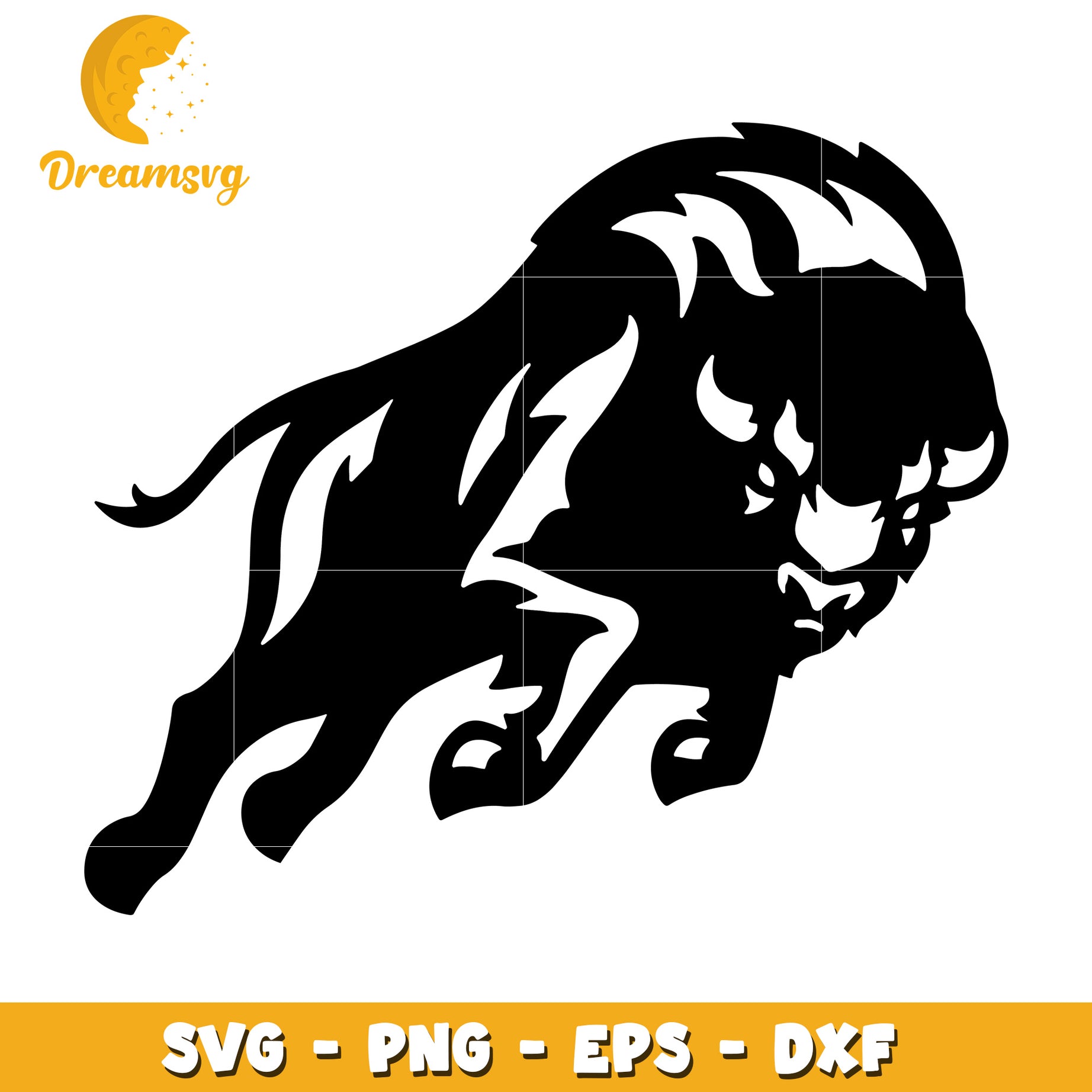 Charging Bison SVG Cut File PNG EPS DXF