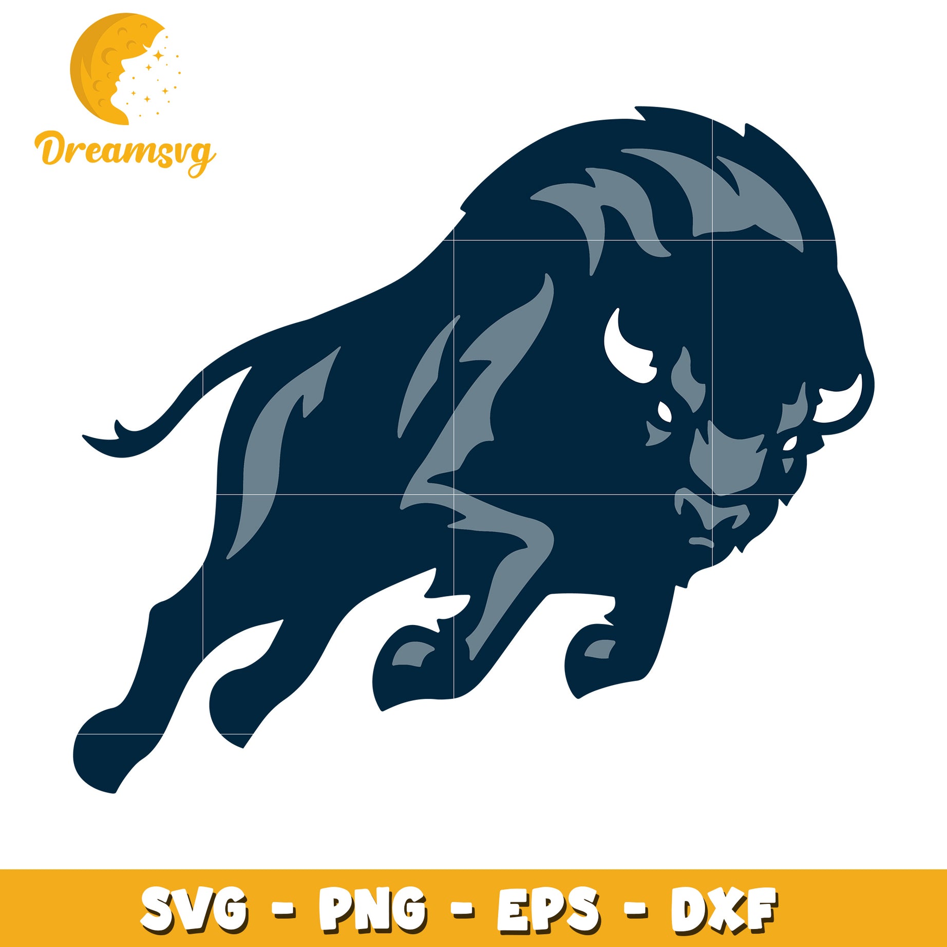 Charging Bison SVG PNG EPS DXF Cut File