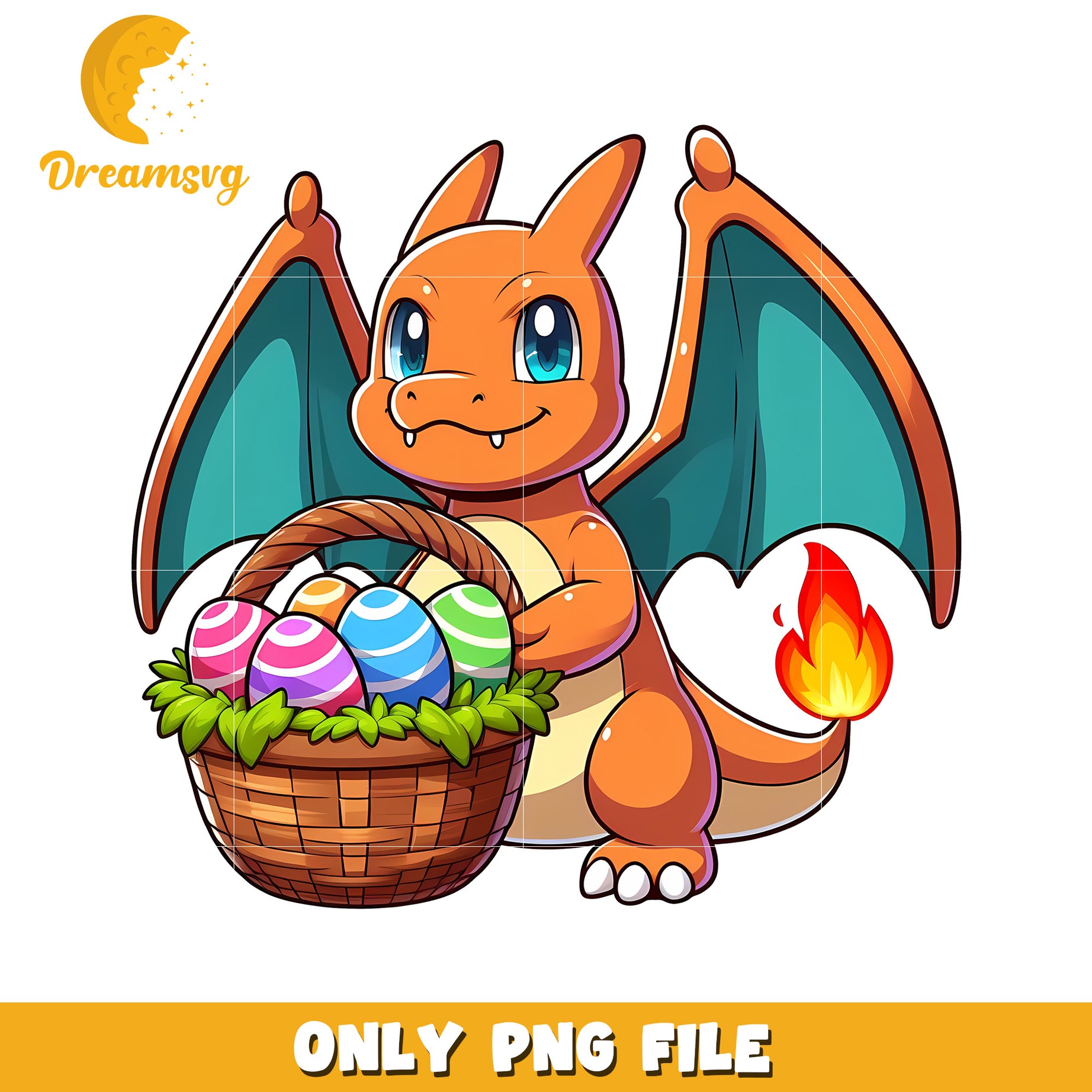 Charizard pokemon eggs basket png, easter eggs png, pokemon png