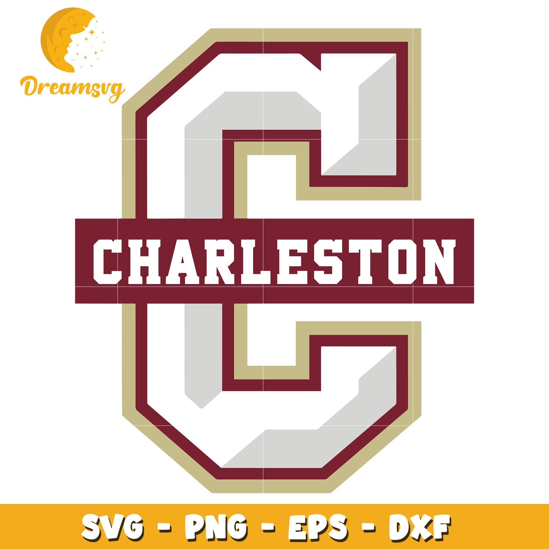 Charleston C SVG Cut File PNG EPS DXF