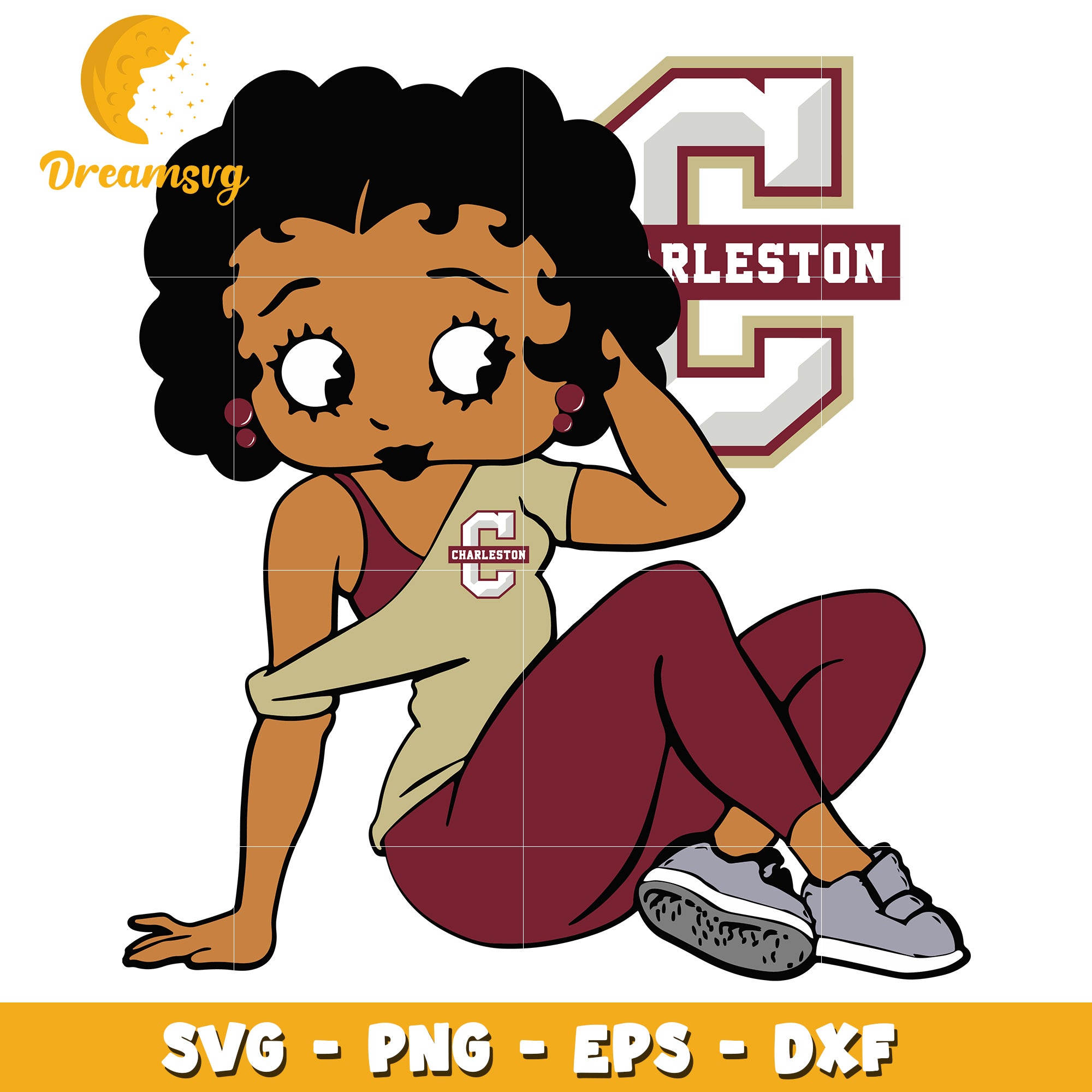 Charleston College Girl SVG PNG EPS DXF