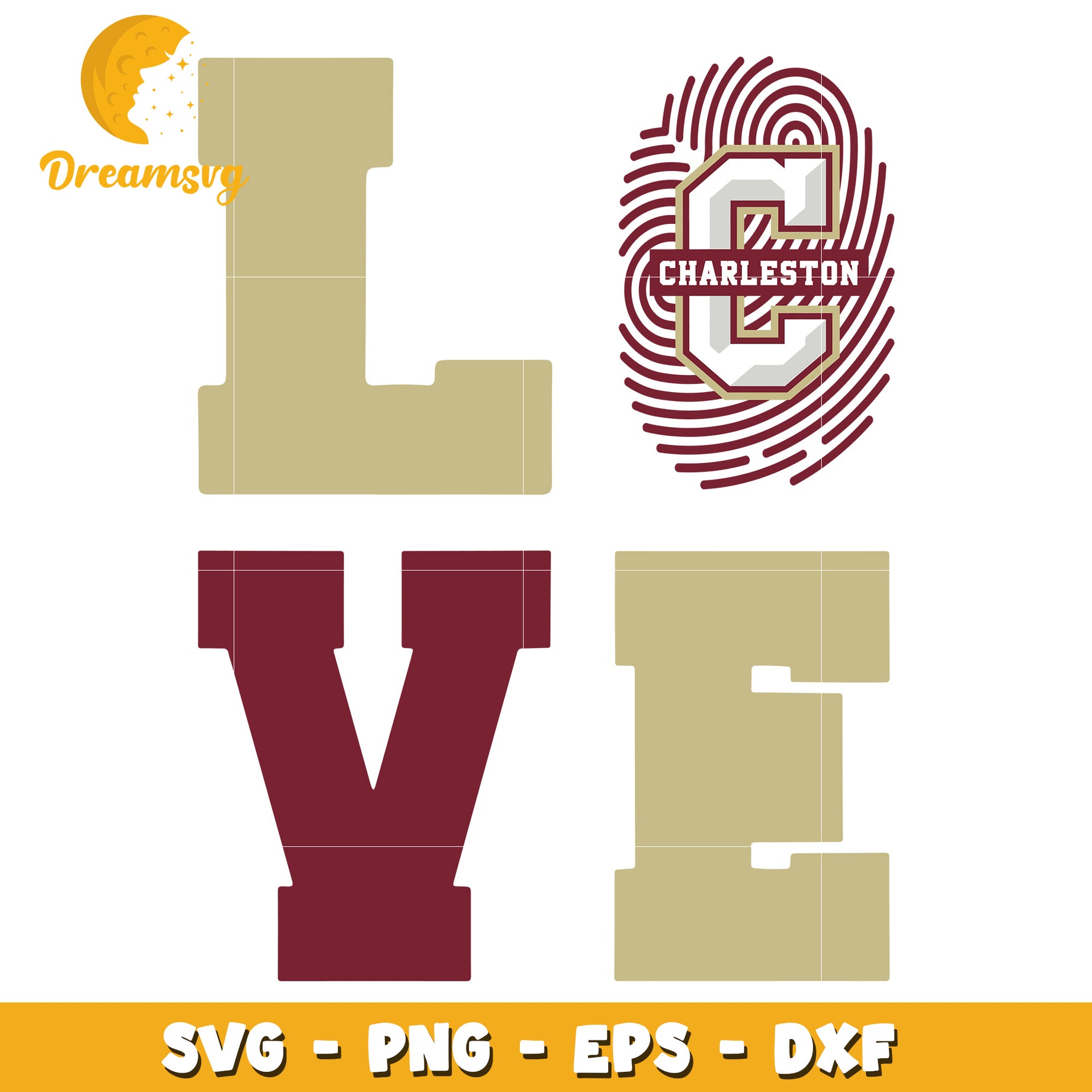 Charleston College Love SVG PNG EPS DXF