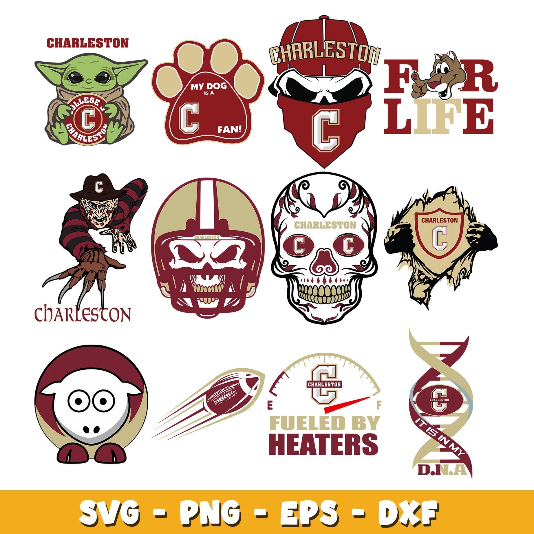 Charleston Cougars  logo Bundle svg, Charleston Cougars  logo svg, ncaa svg 