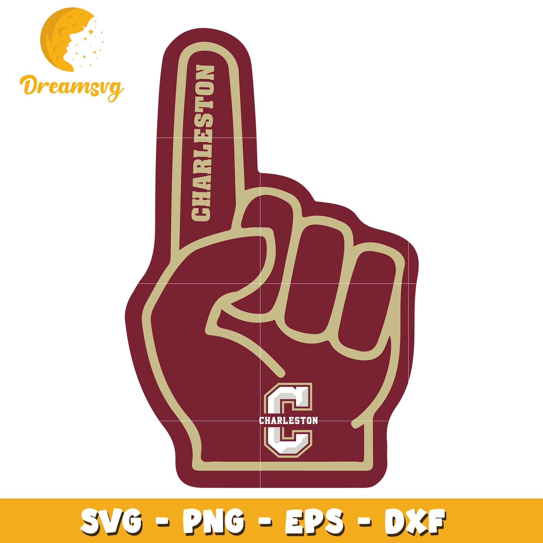 Charleston Foam Finger SVG PNG EPS DXF