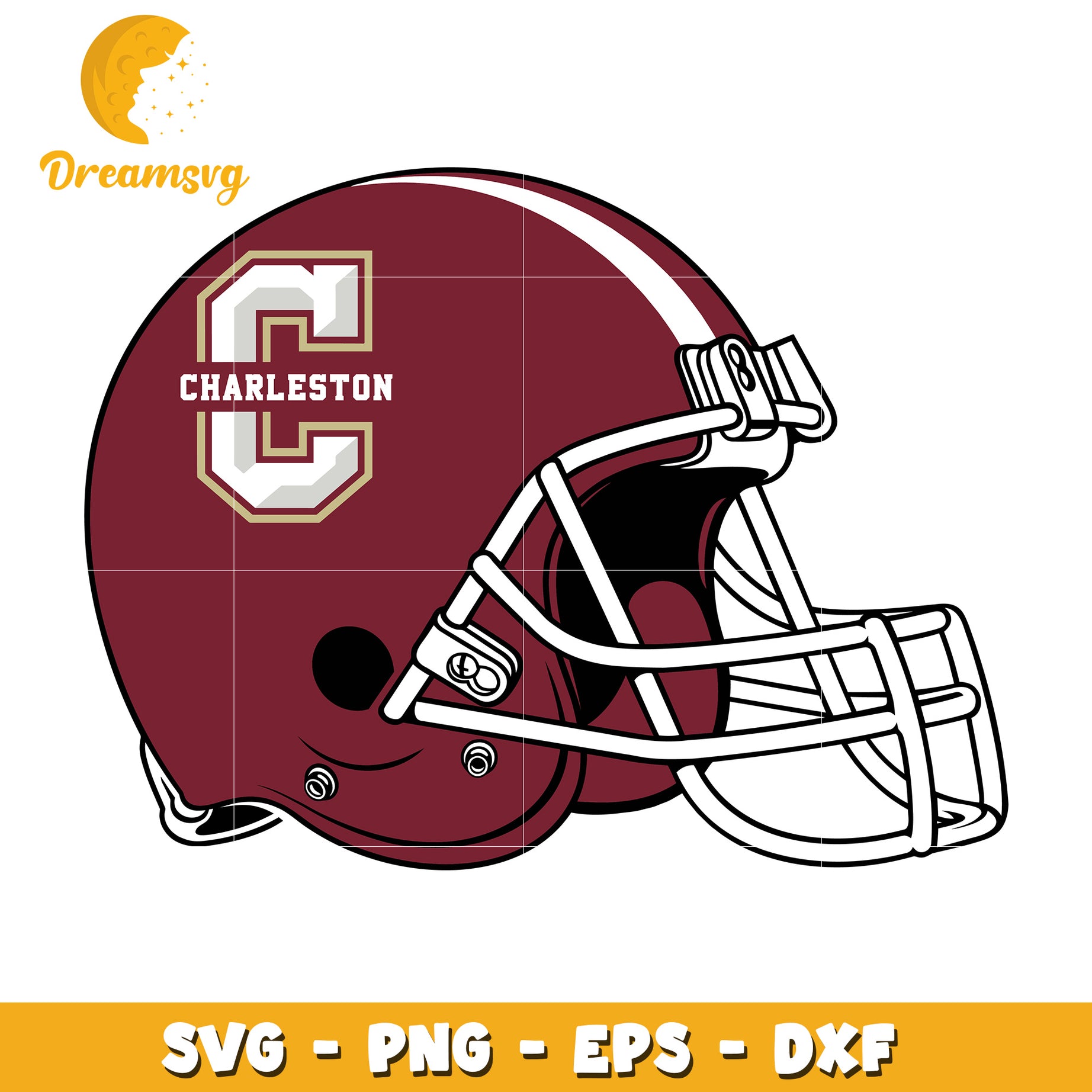 Charleston Football Helmet SVG Design for Cricut and Cutters