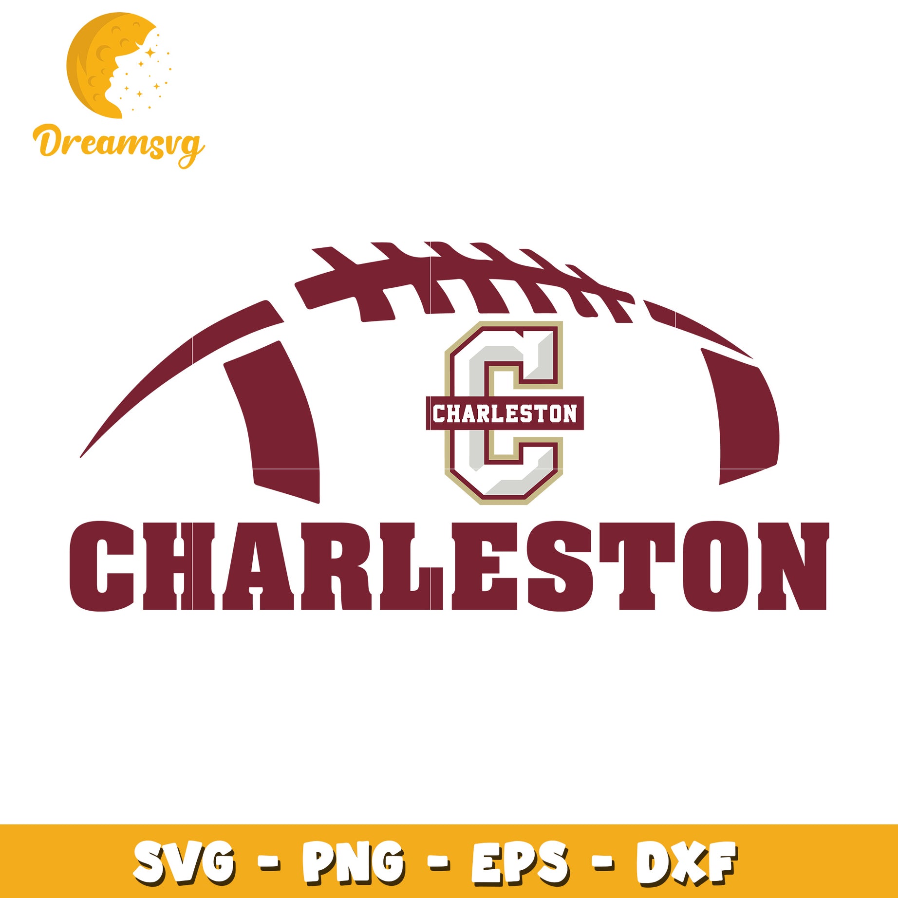 Charleston Football SVG File for Custom Apparel and Crafts