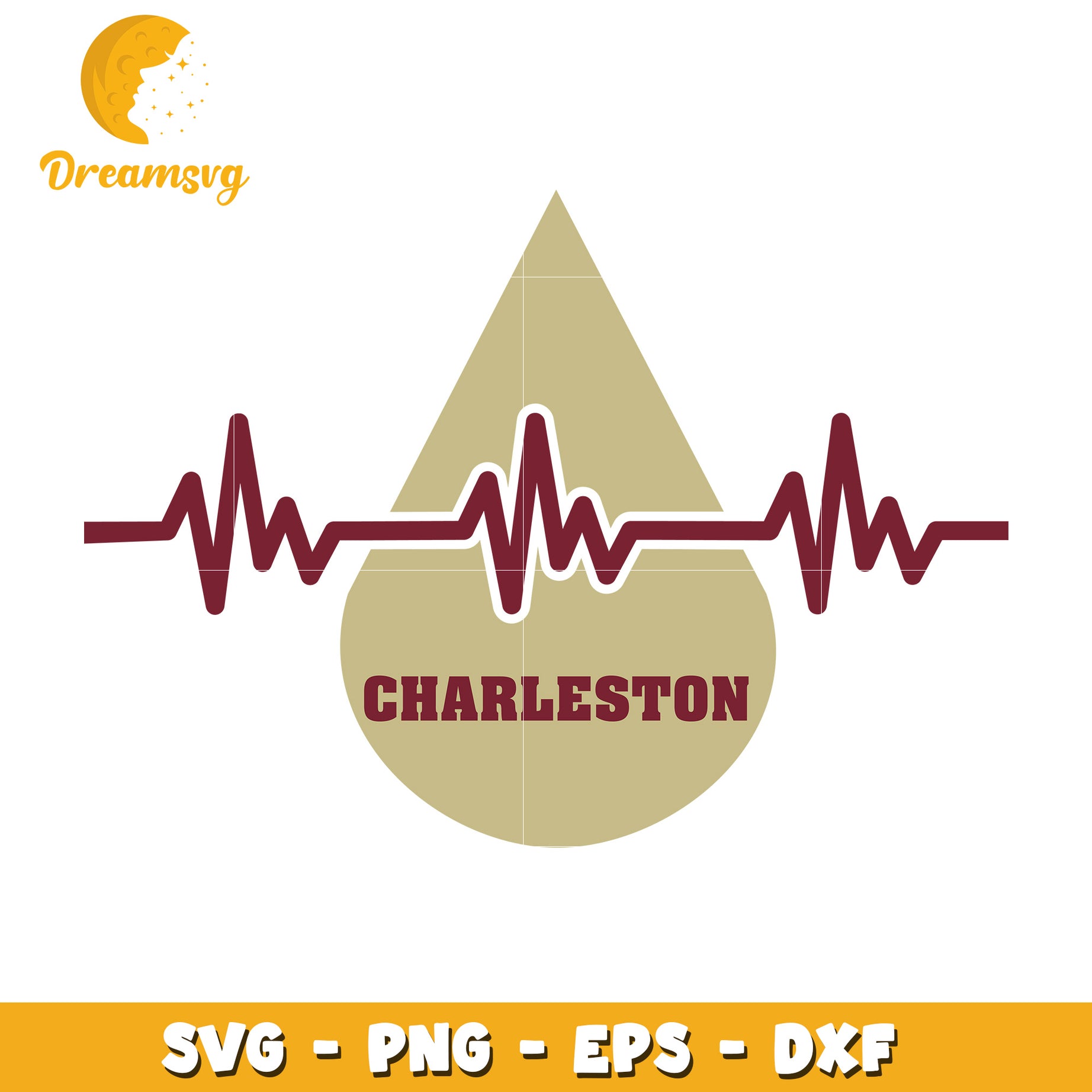 Charleston Heartbeat SVG Cut File