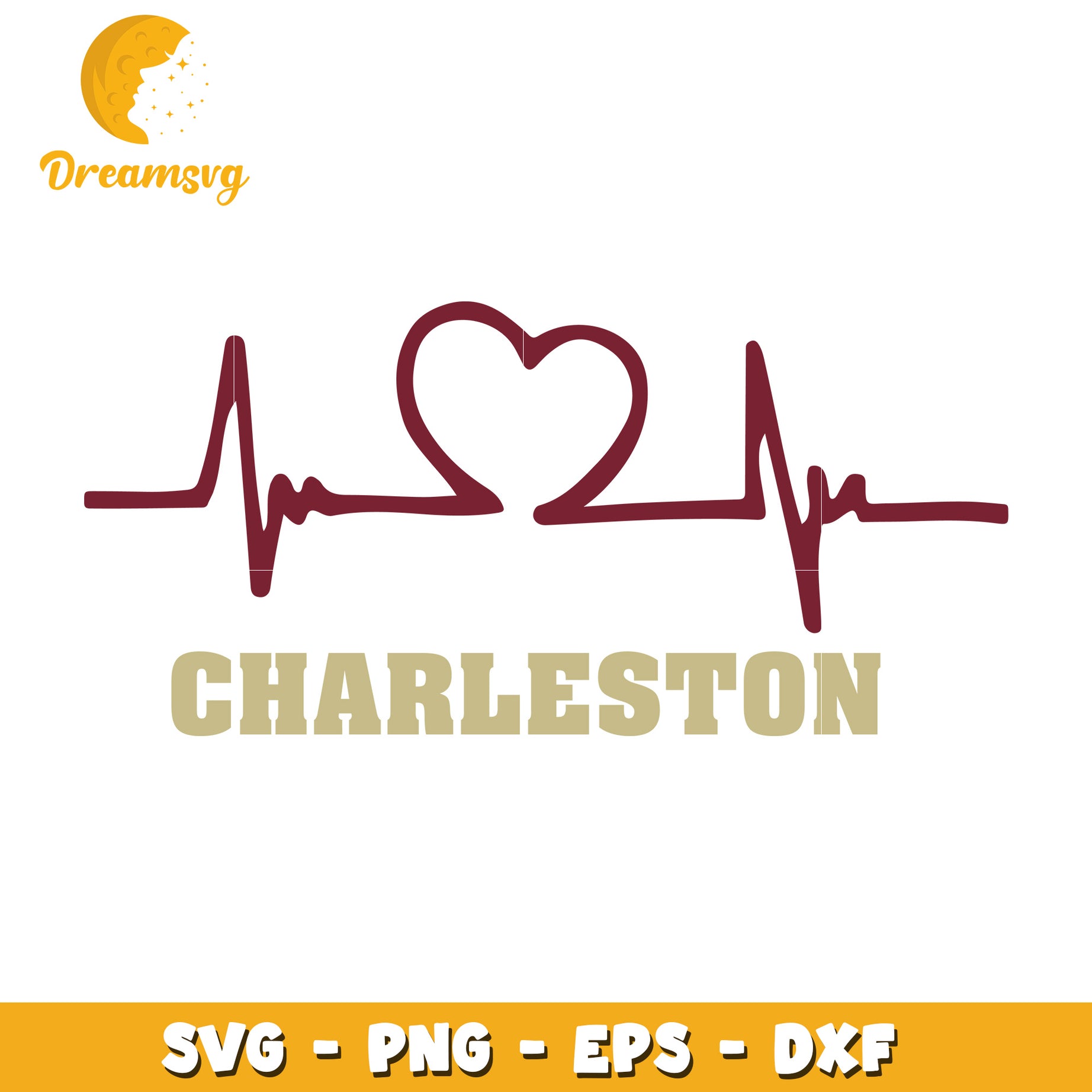 Charleston Heartbeat SVG Design for Crafting and Decor