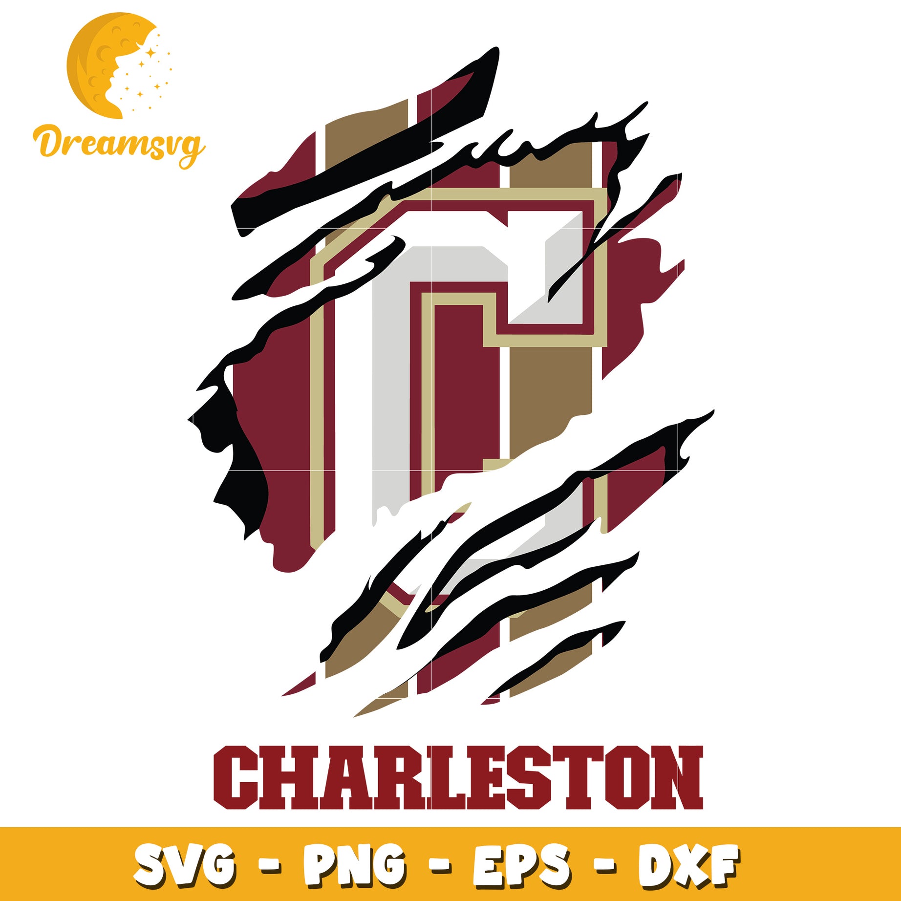 Charleston SVG Cut File Ripped Design