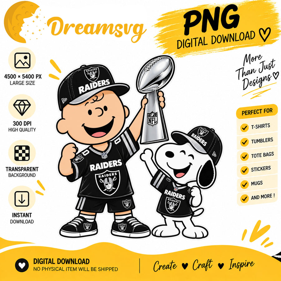 Charlie Brown Snoopy Las Vegas Raiders Trophy PNG