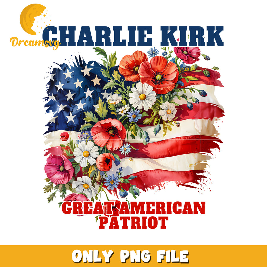 Charlie kirk great american patriot png, charlie kirk book​ png, ameirca flag png