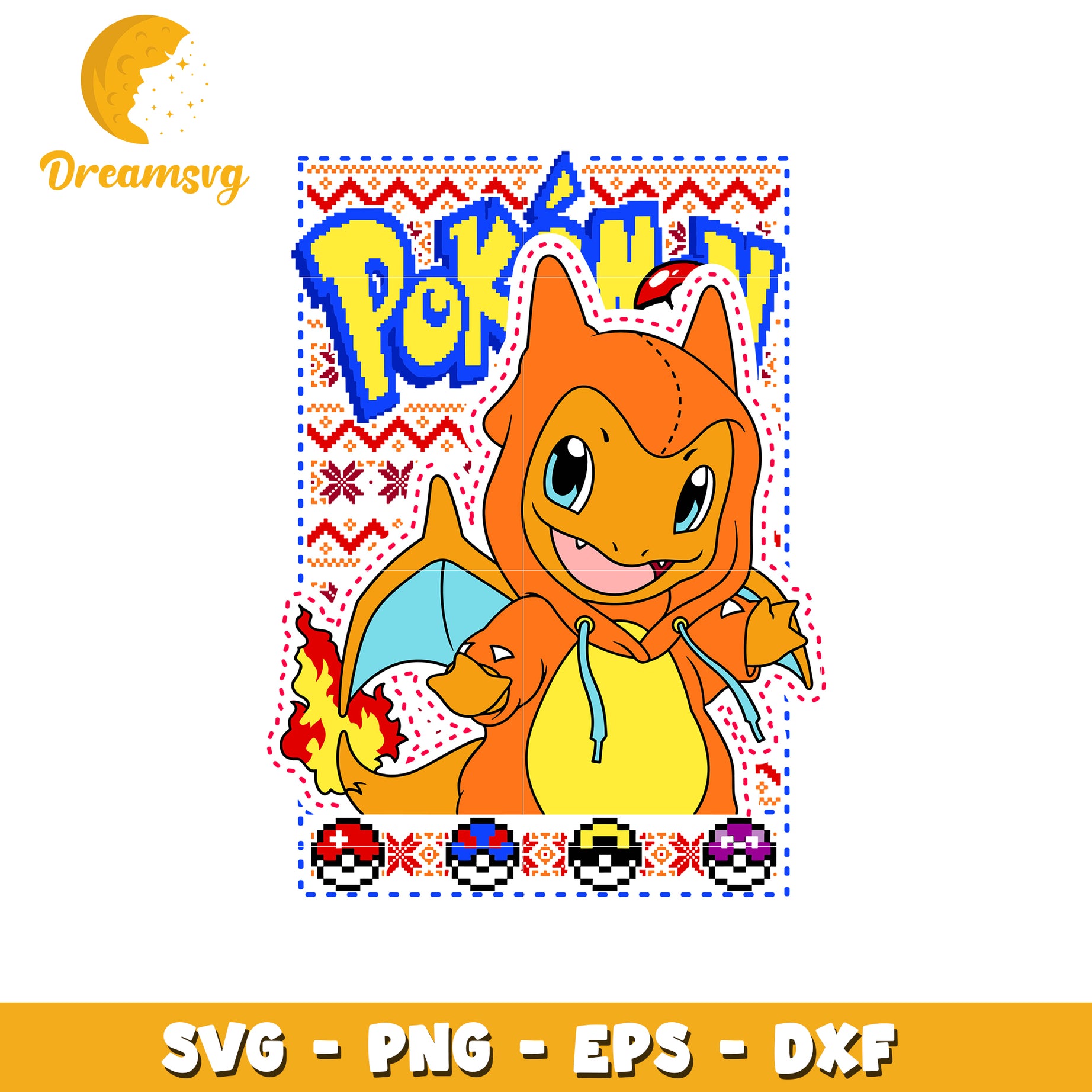 Charmander hoodie design svg, charmander svg, hoodie svg