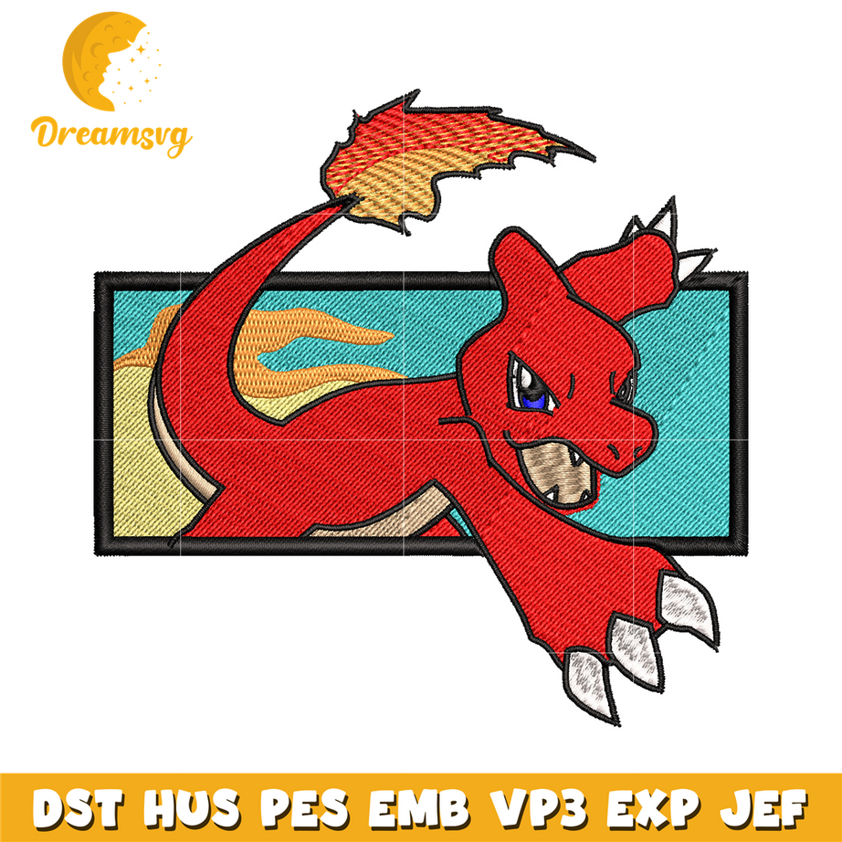 Charmeleon embroidery design