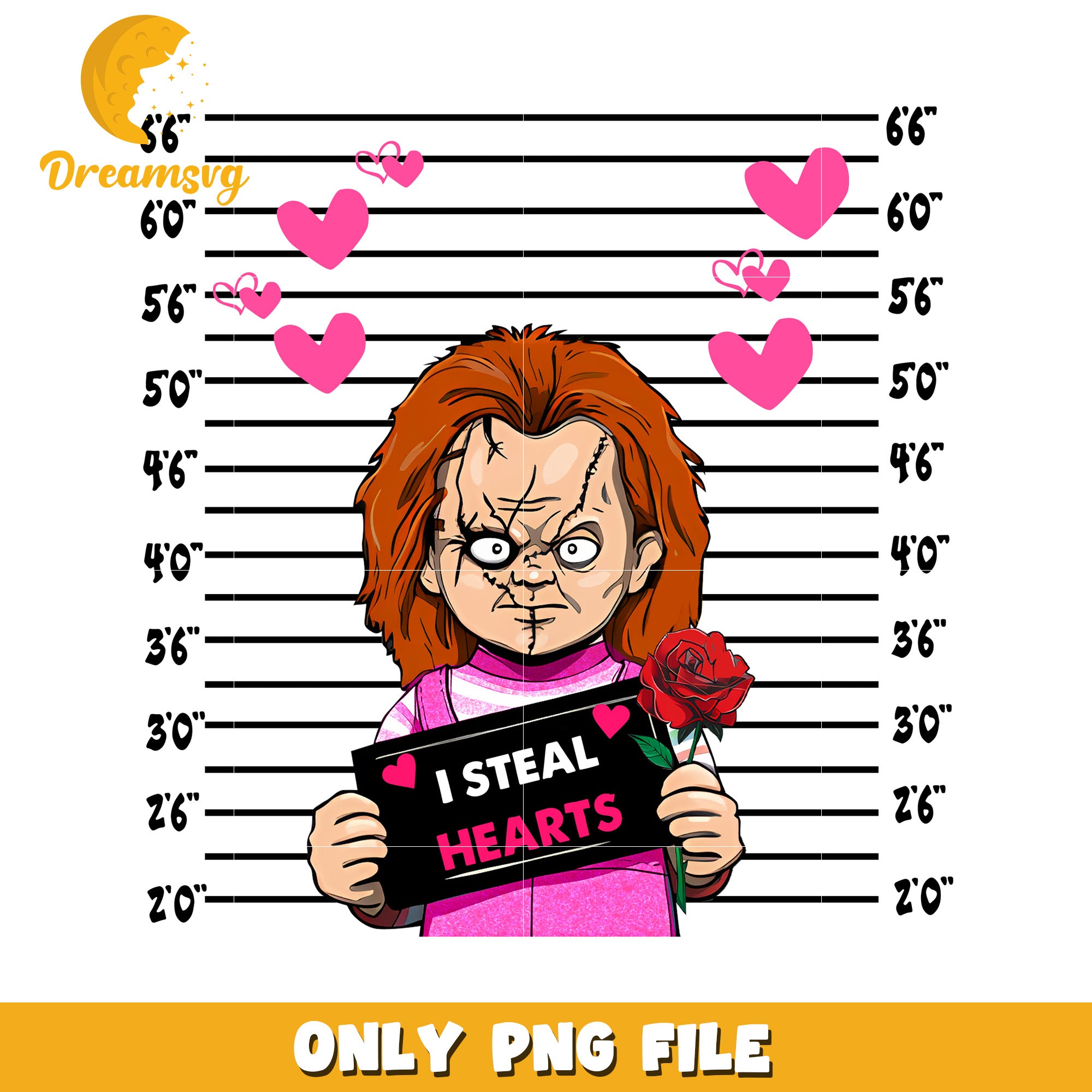 Charming PNG Design of a Heart Stealing Character