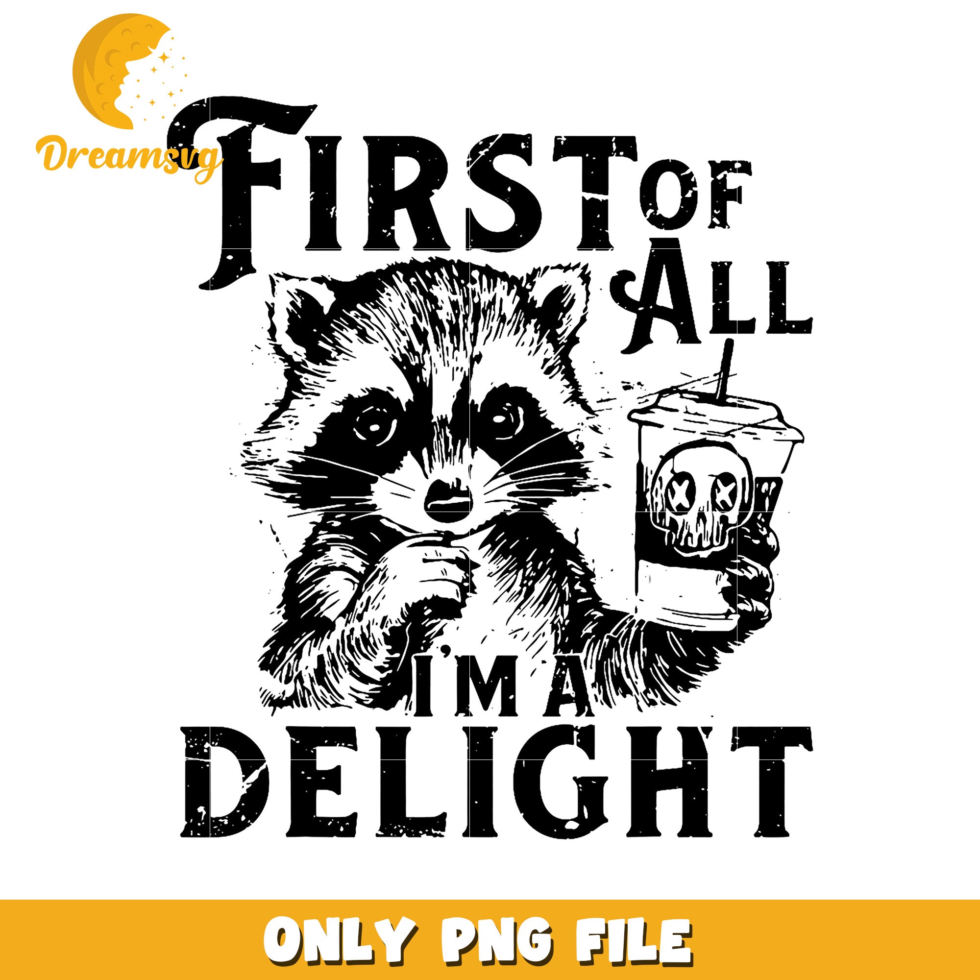 Charming Raccoon Delight First of All PNG Art Design