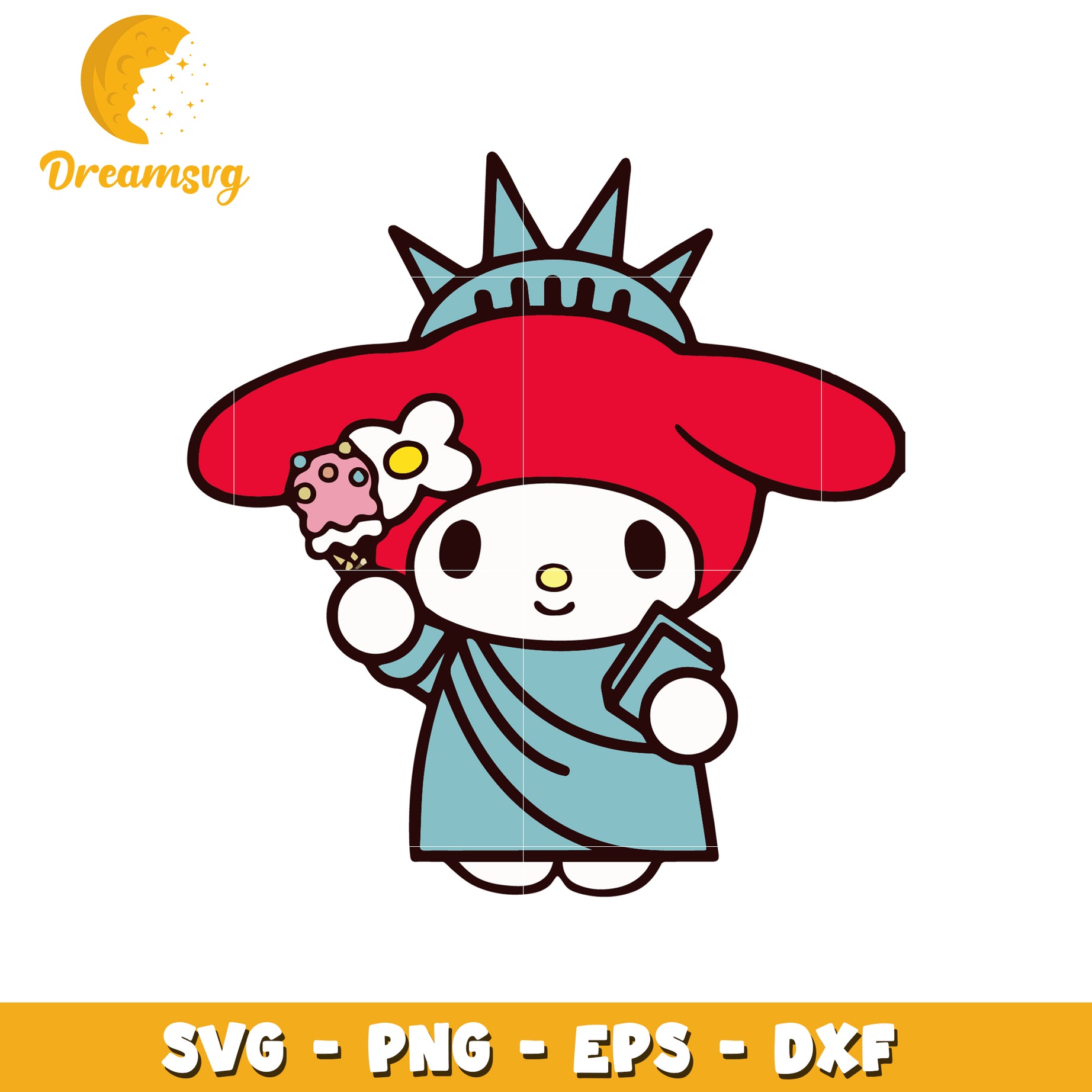 Charming ice cream statue of liberty character design svg, charming svg