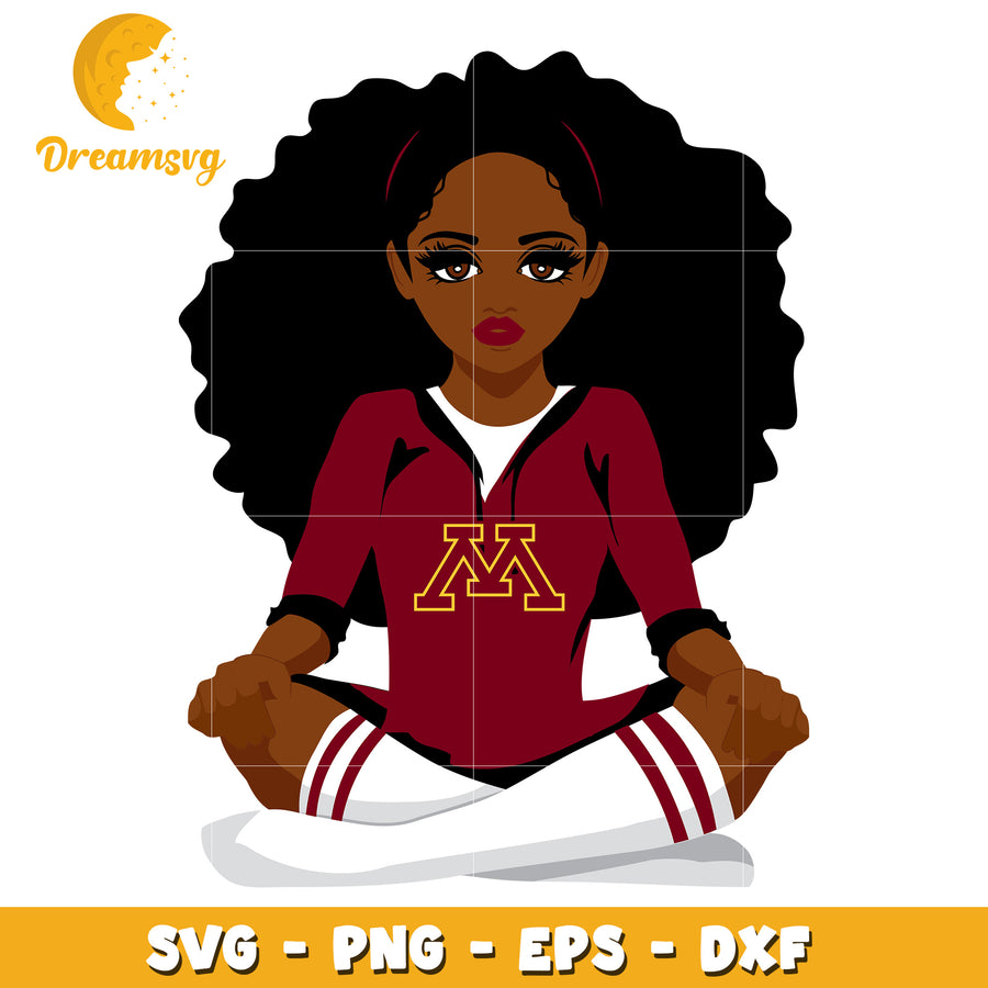 Cheerful Black Girl SVG Design for Sports and Crafts Projects