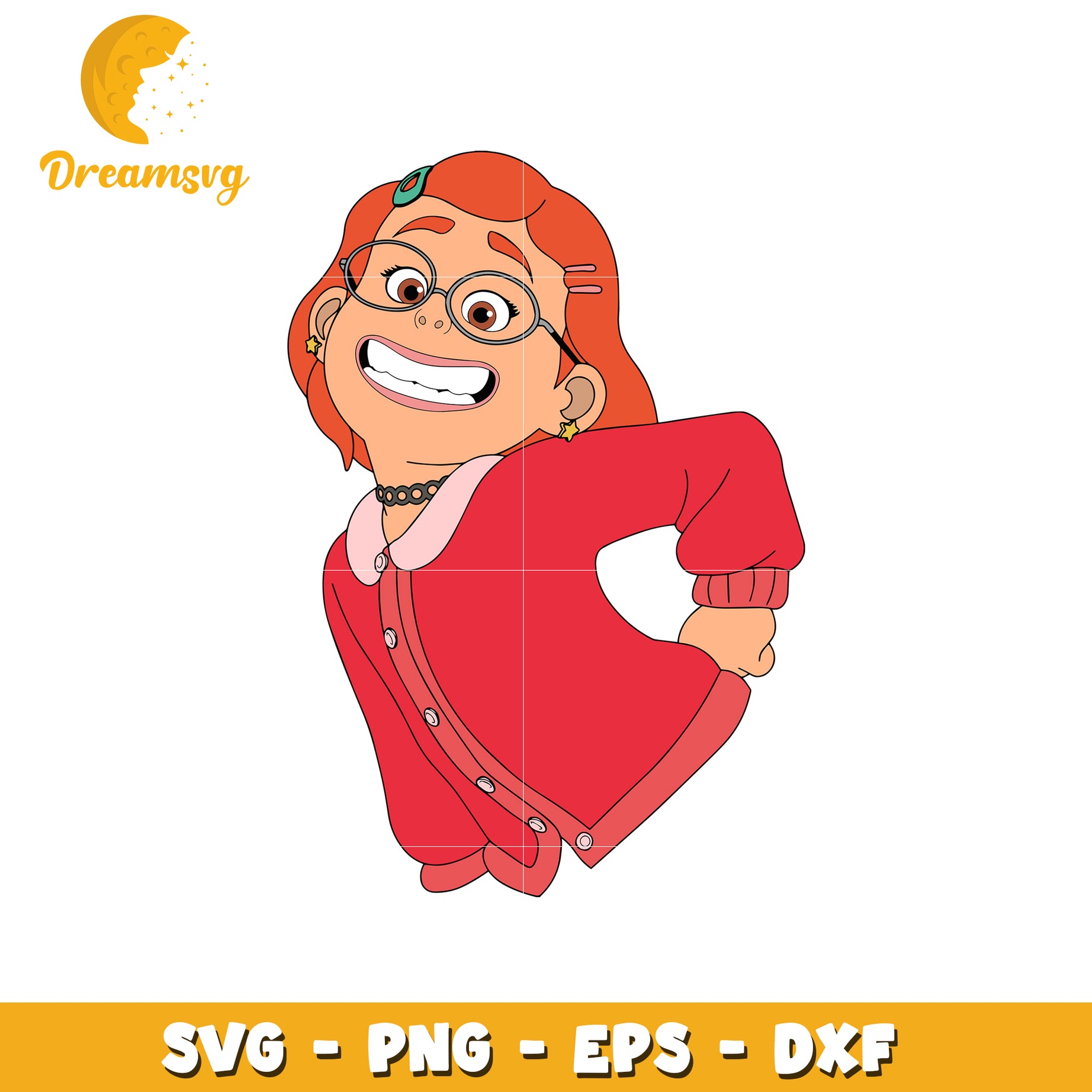 Cheerful Cartoon Girl SVG Graphic for Crafts and Designs