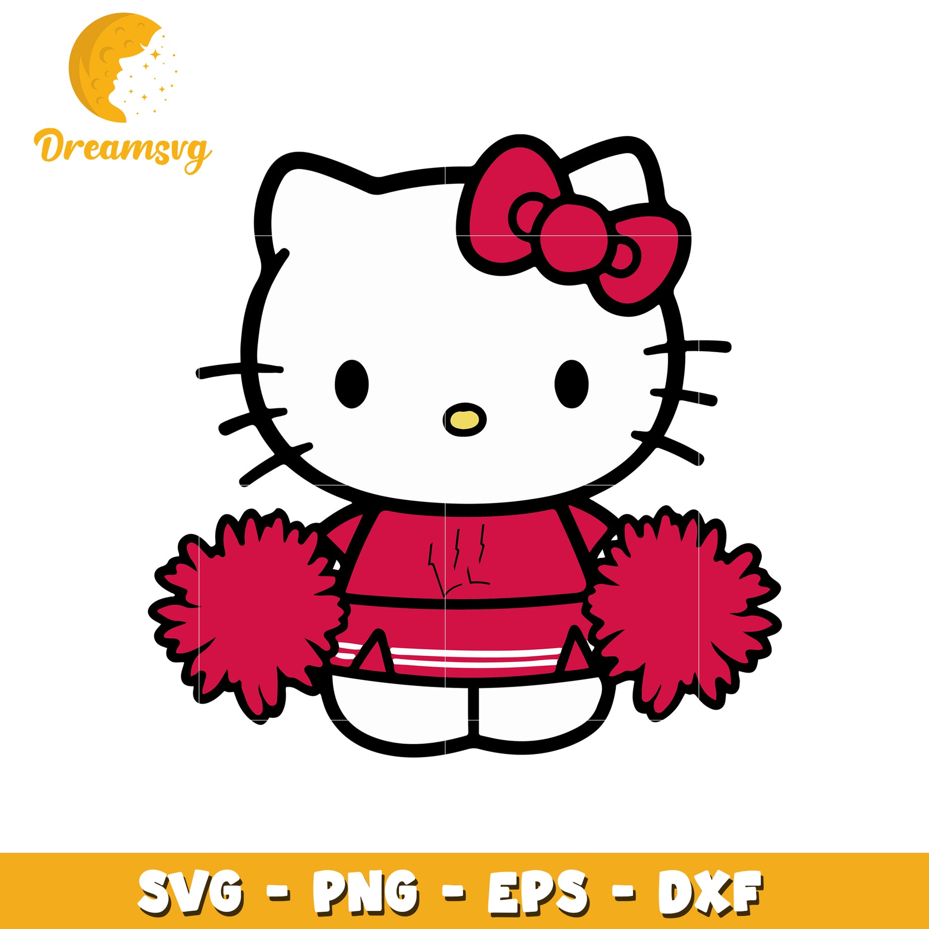 Cheerful Cute Kitty SVG Design for Crafts Projects