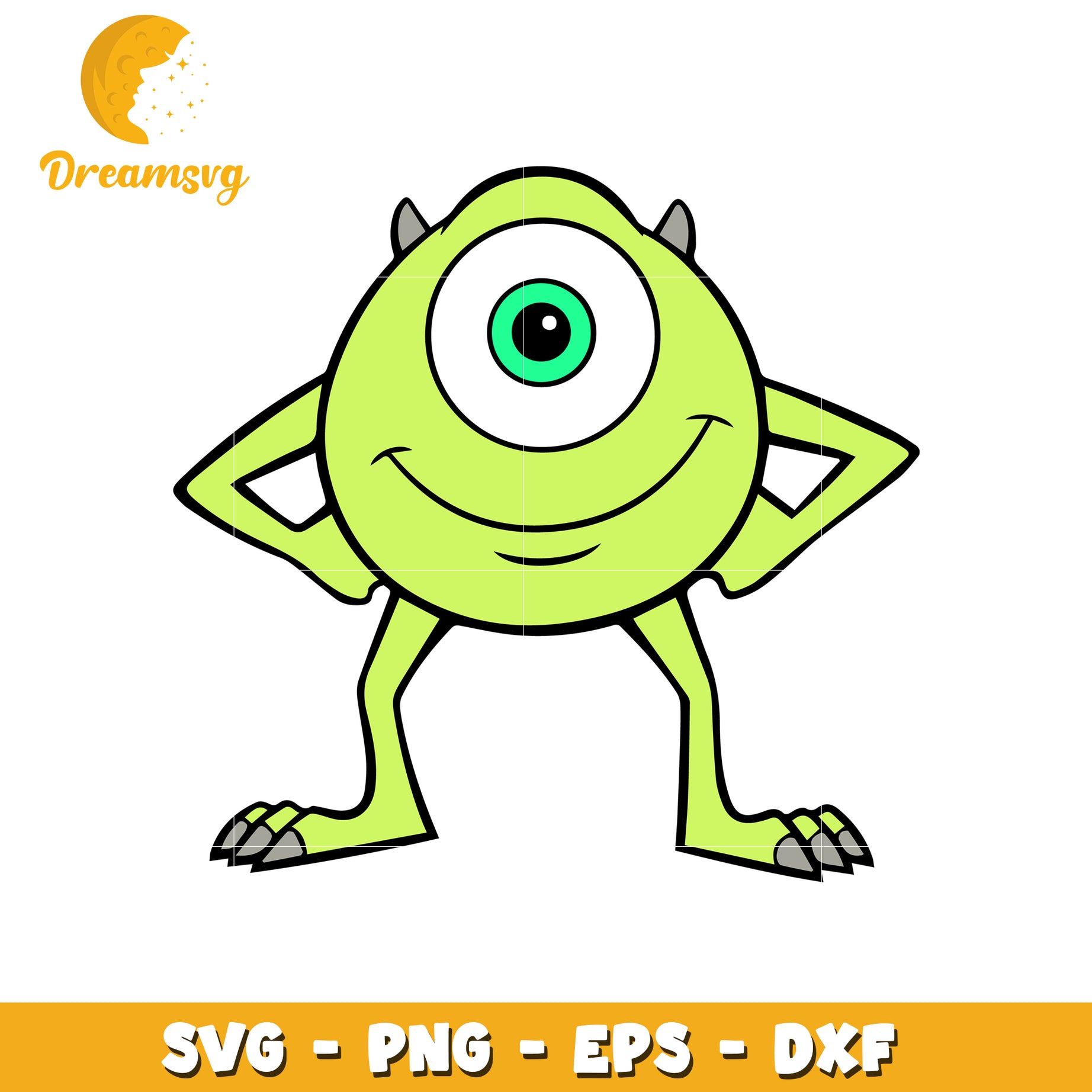 Cheerful Green Monster SVG Clipart for Crafts and Design