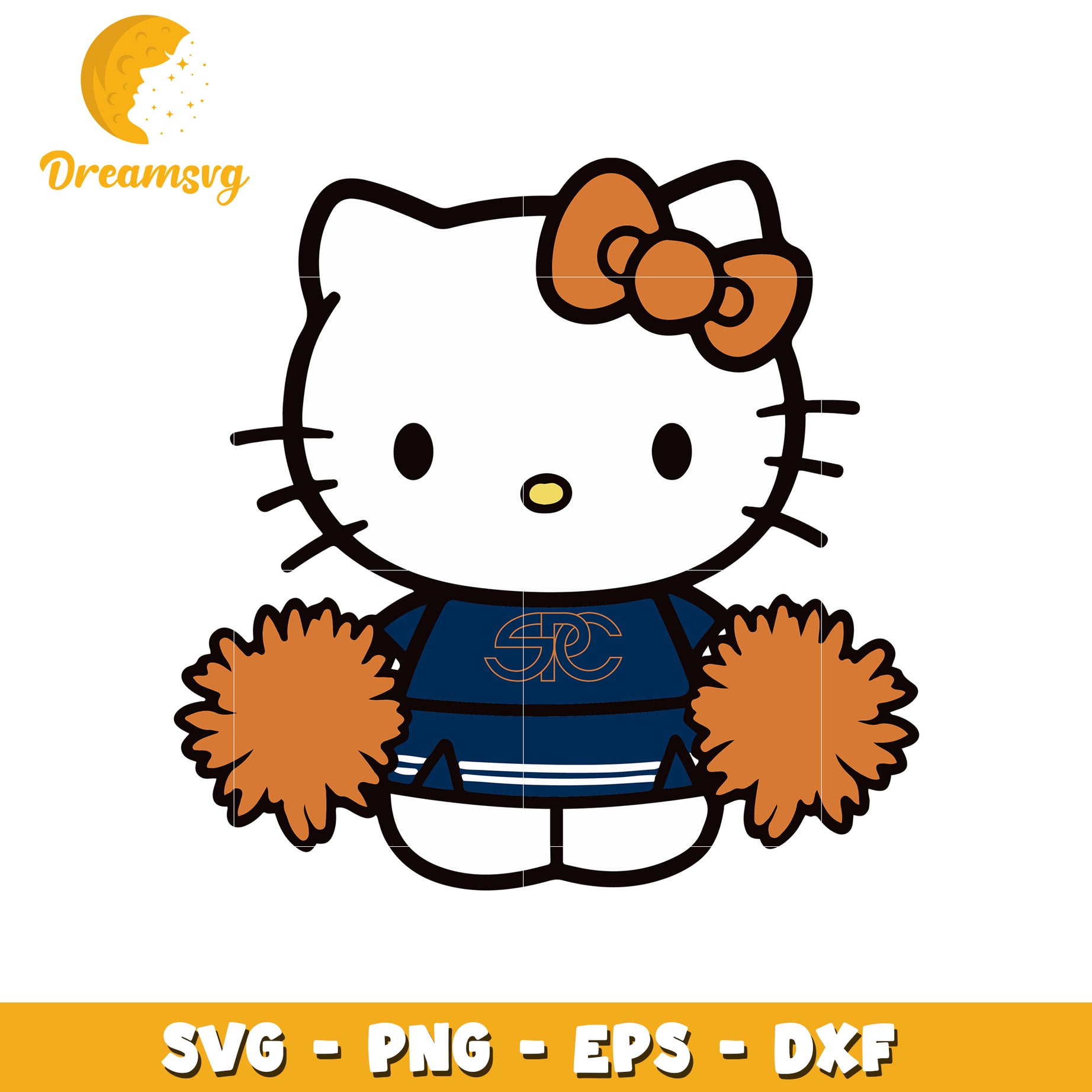 Cheerful Hello Kitty Cheerleader SVG Design File