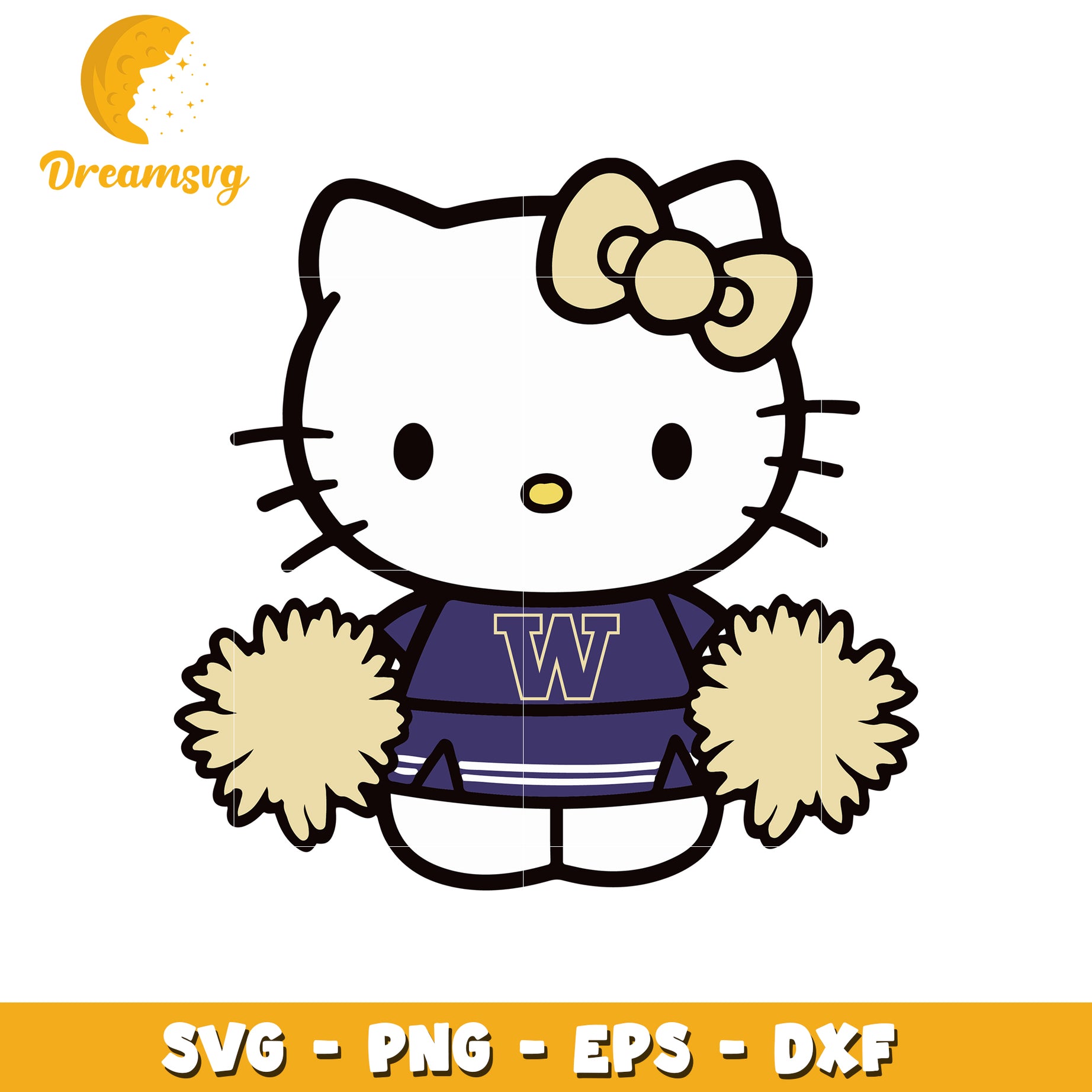 Cheerful Hello Kitty SVG Design for Fans