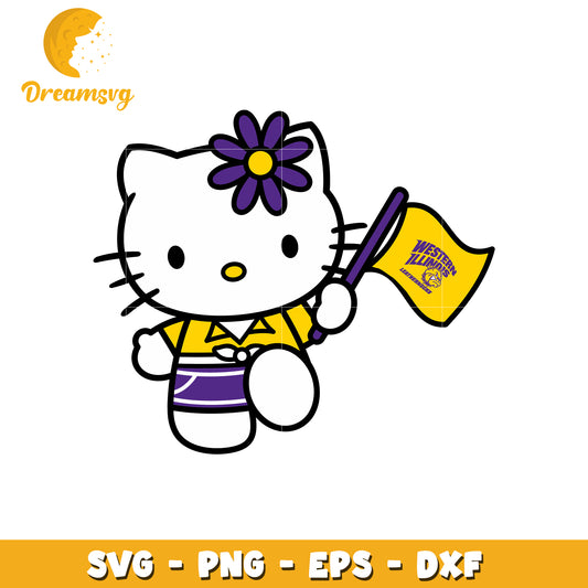 Cheerful Hello Kitty Western Illinois SVG Design File