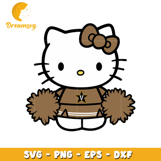 Cheerful Kitty Cheerleader SVG Design for Crafts