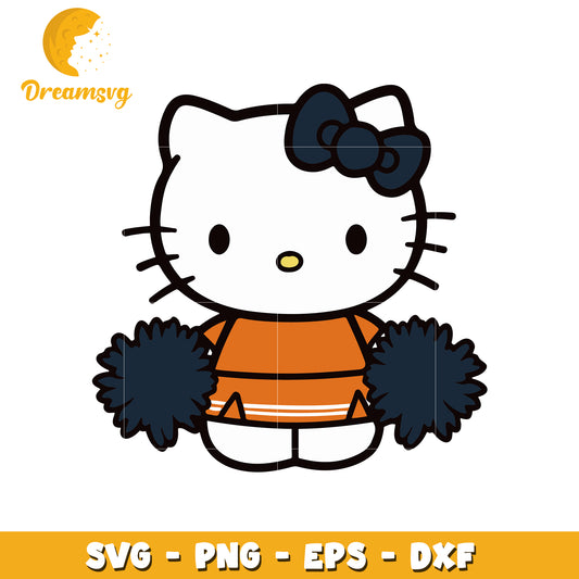 Cheerful Kitty Cheerleader SVG Digital Download Design
