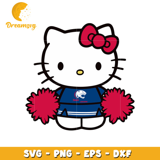 Cheerful Kitty SVG Design for Sports Teams Enthusiasts