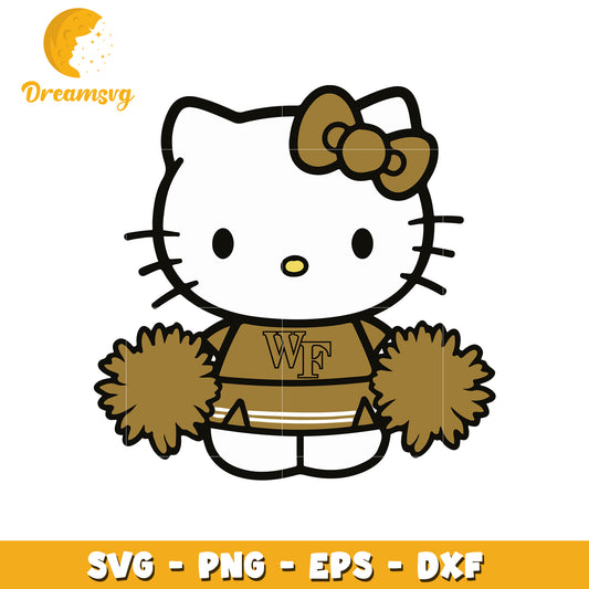 Cheerful Kitty SVG Design with Pom Poms Graphics
