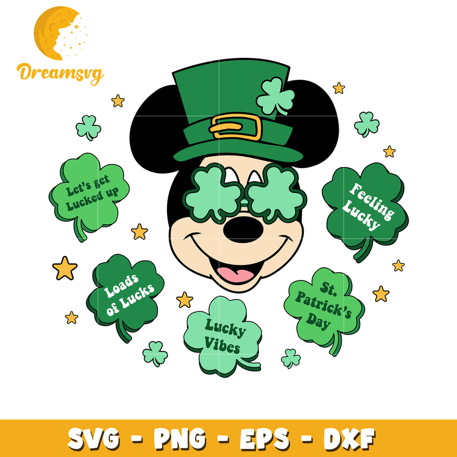 Cheerful Saint Patrick's Day SVG with Lucky Mickey Design Elements