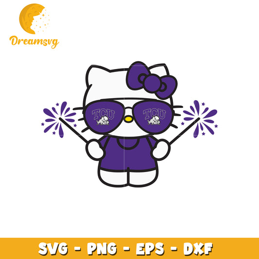 Cheerful TCU Hello Kitty SVG Design for Fans