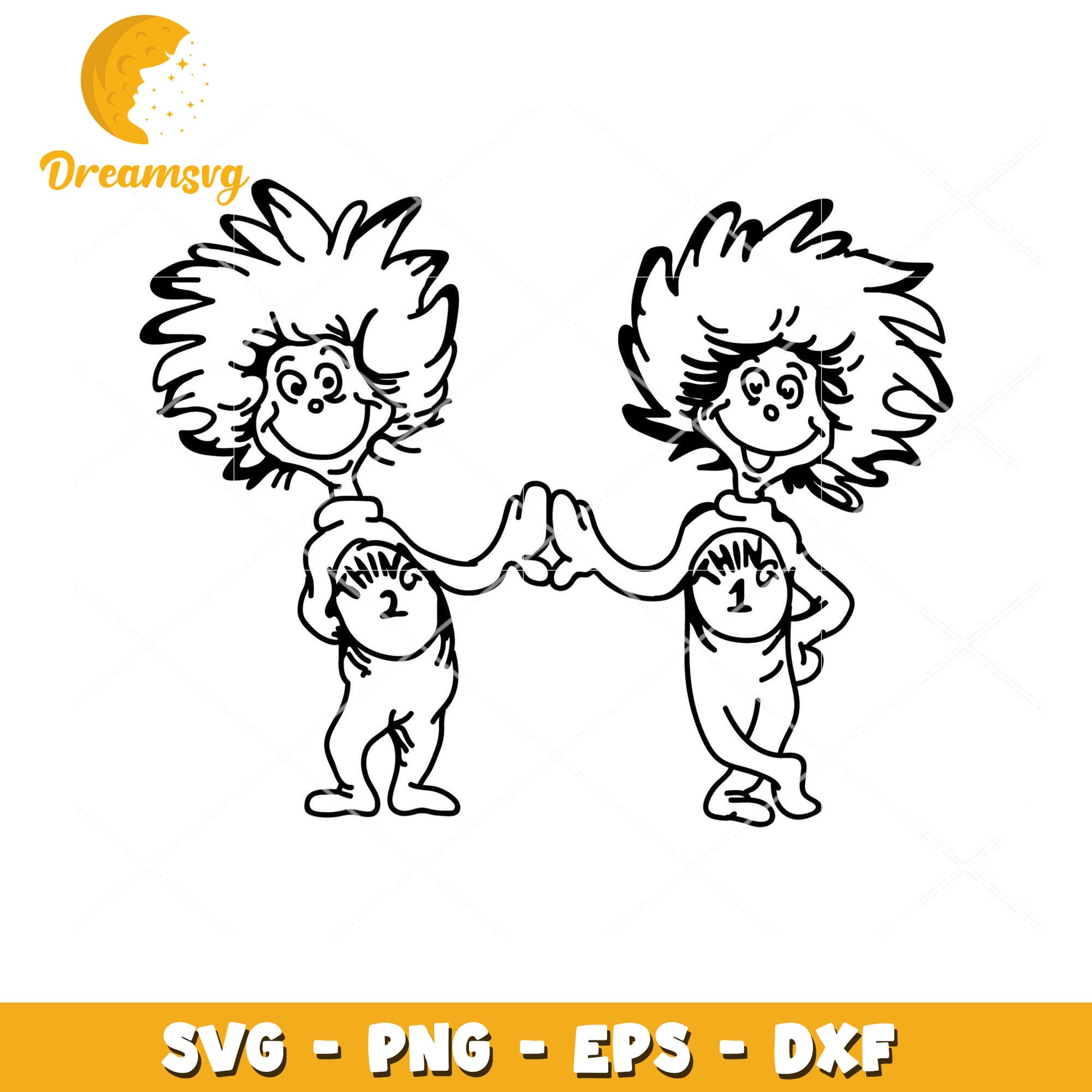 Cheerful Thing 1 and Thing 2 SVG for Fun Craft Projects