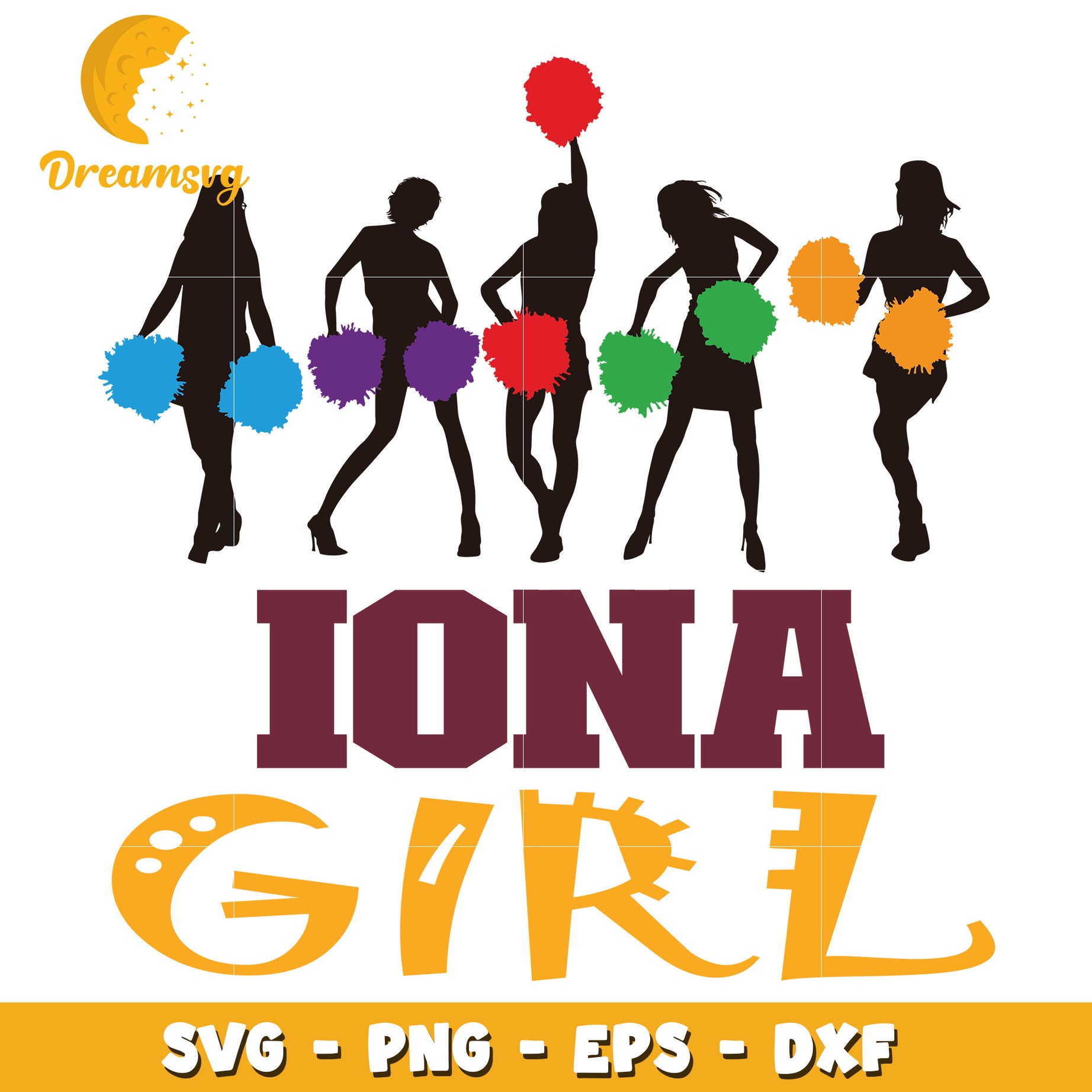 Cheerleader Silhouette SVG Iona Girl Design for Crafting Projects