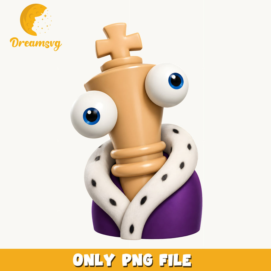 Chess King Piece PNG, Funny Cartoon Character, Game PNG