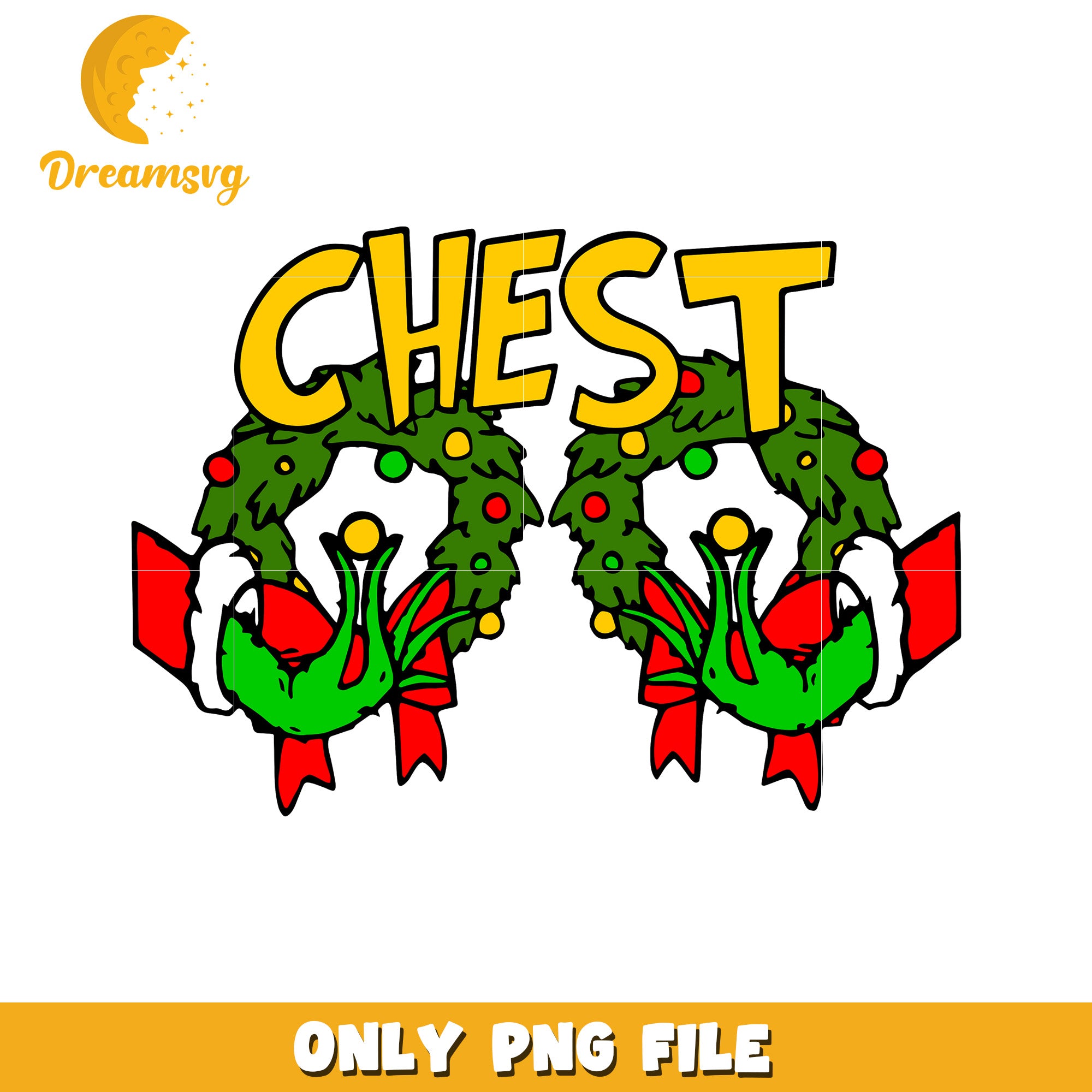 Chest christmas png, grinch green​ png, grinch logo png