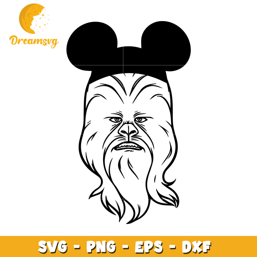 Chewbacca Mickey Mouse Ears SVG Cut File