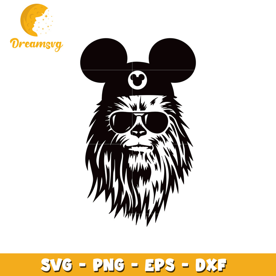 Chewbacca Mickey Mouse Ears SVG PNG