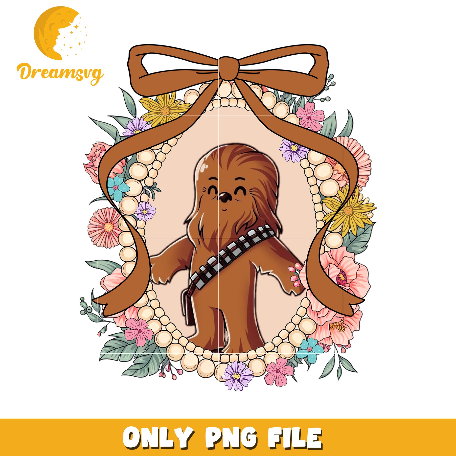Chewbacca picture frame with bowtie png, star wars png, star wars characterspng