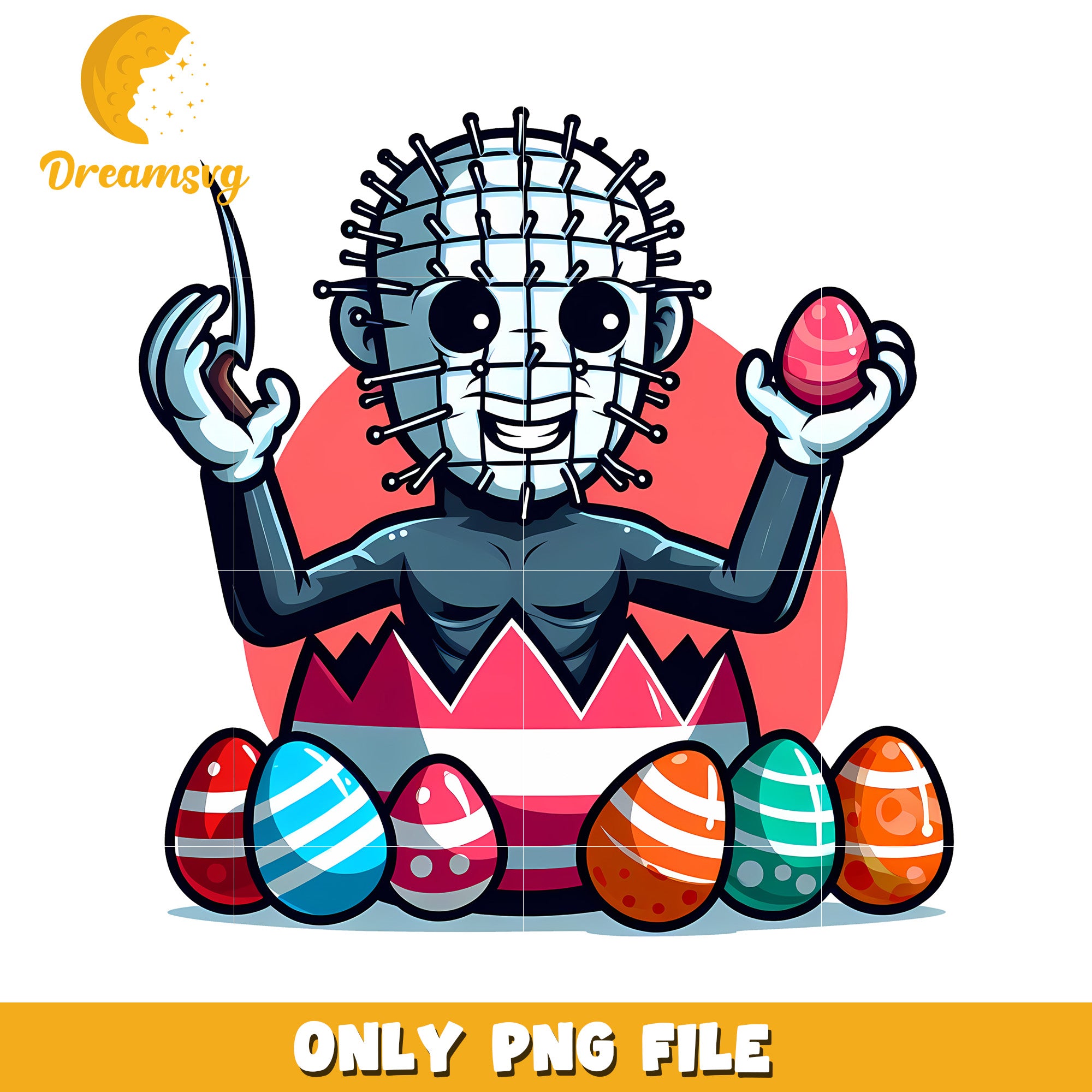 Chibi Pennywise easter eggs png, easter eggs png, horror movie png