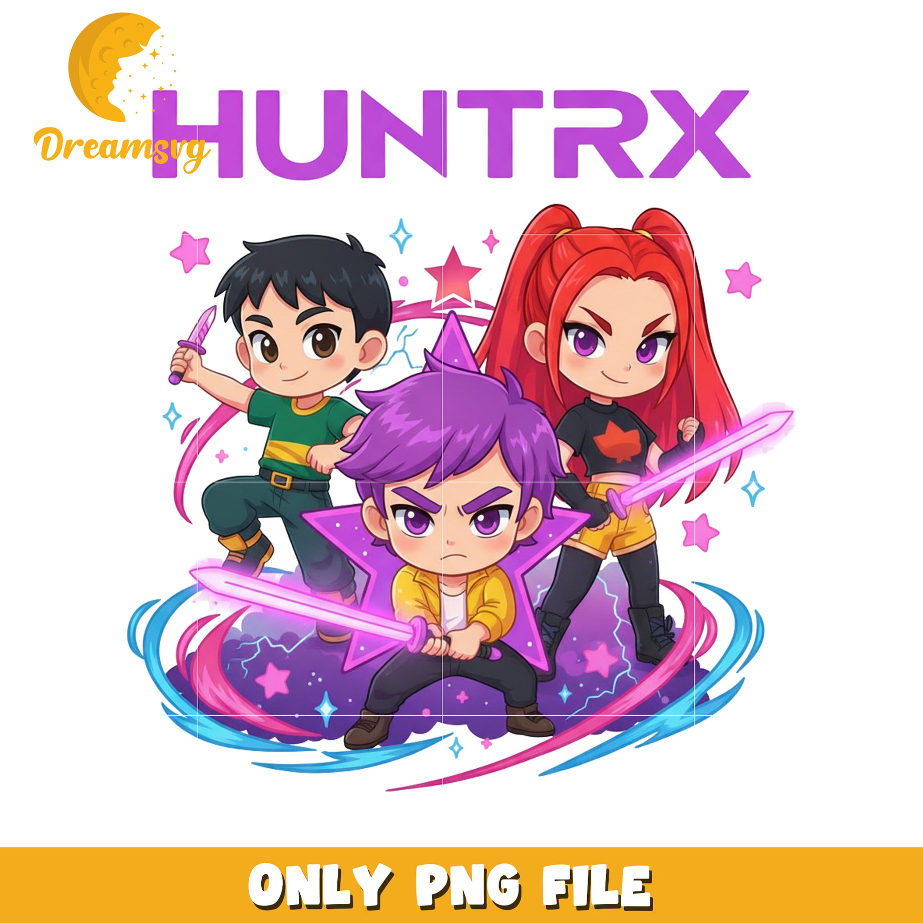 Chibi huntrix png, korean idol hunters png, kpop demons png