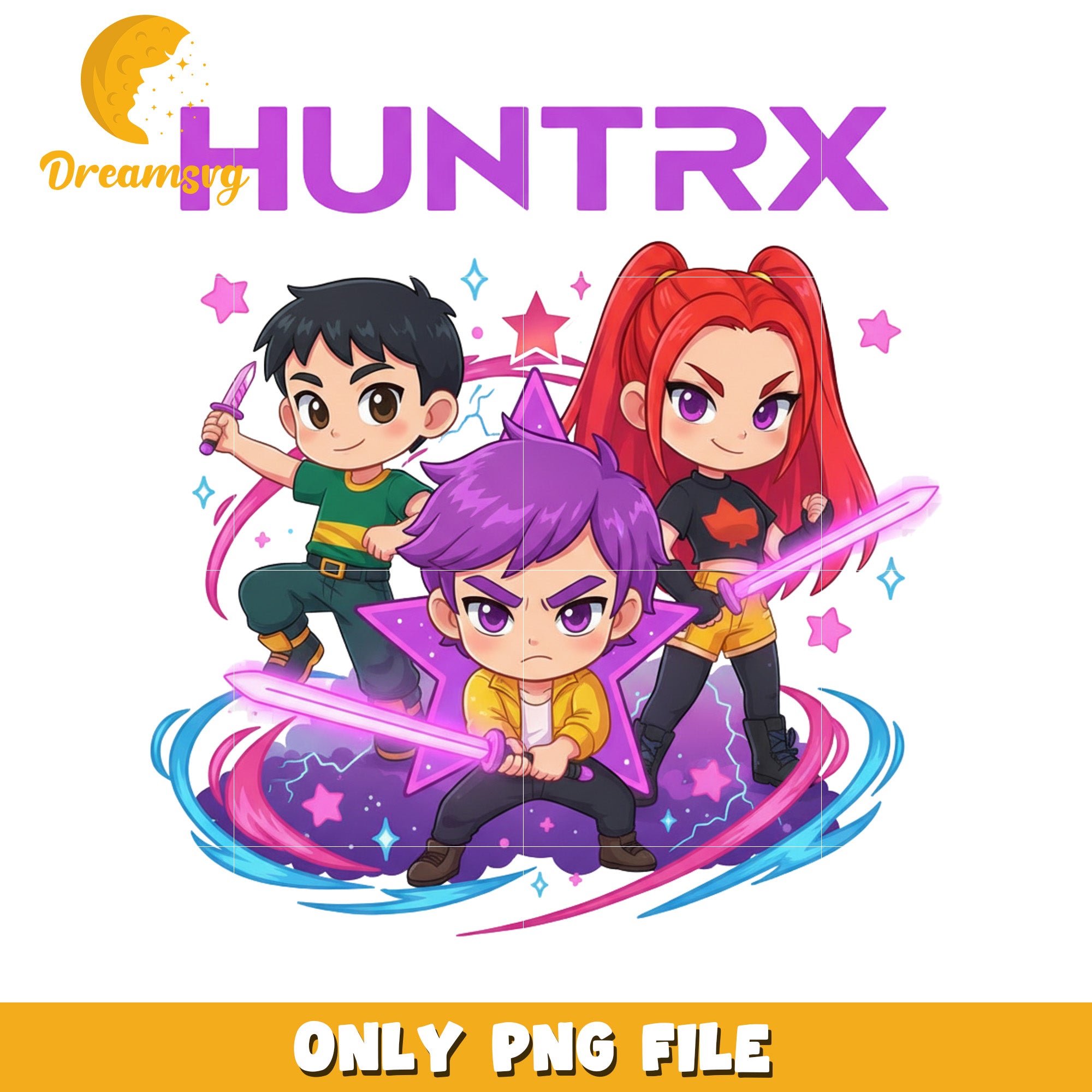 Chibi huntrix png, korean idol hunters png, kpop demons png