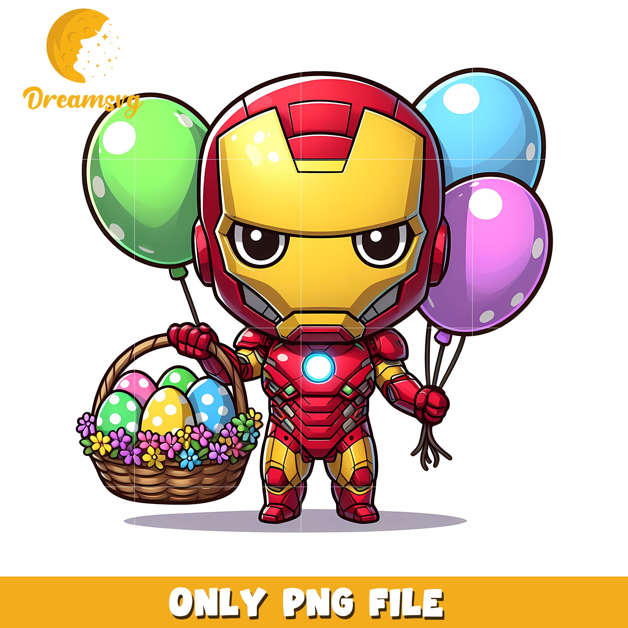 Chibi ironman easter day png, easter day png, marvel png