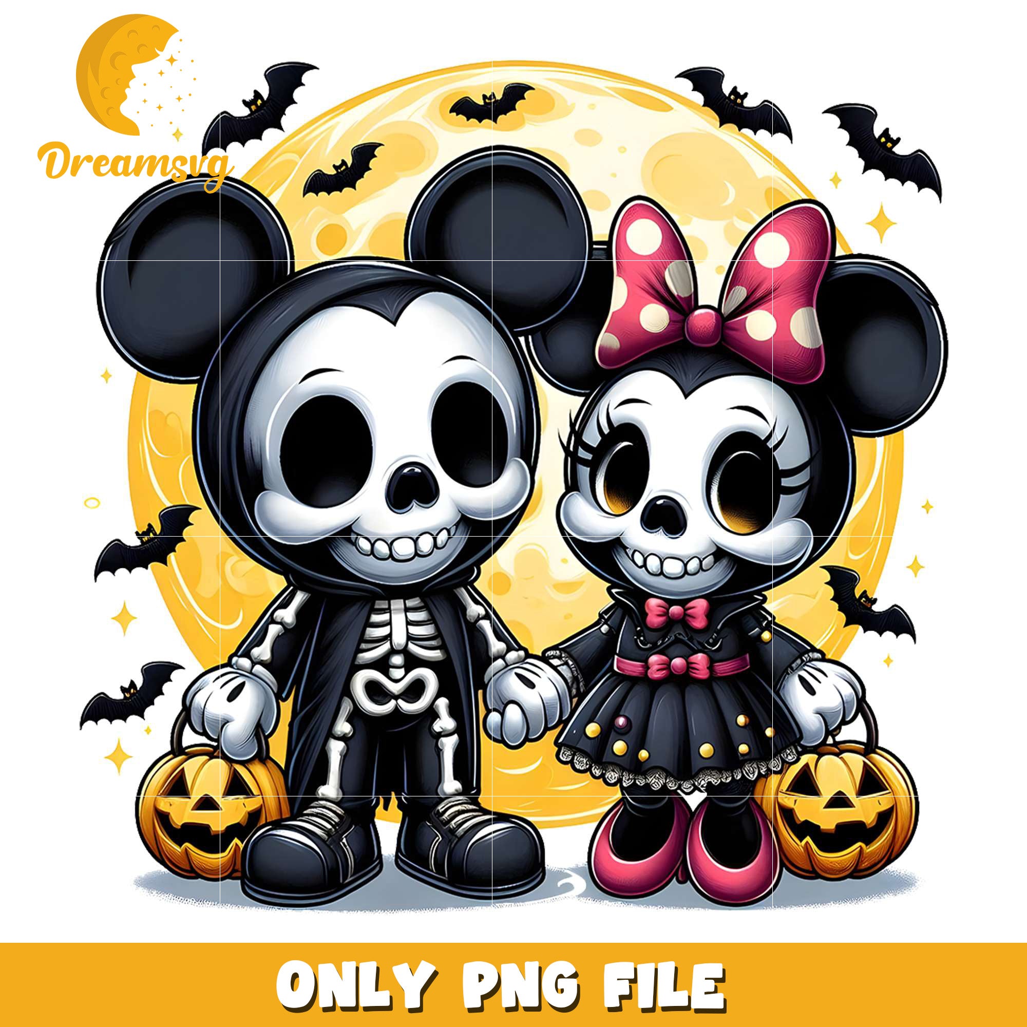 Chibi mickey and minnie png, halloween​​​​ toys png, cartoon characters png