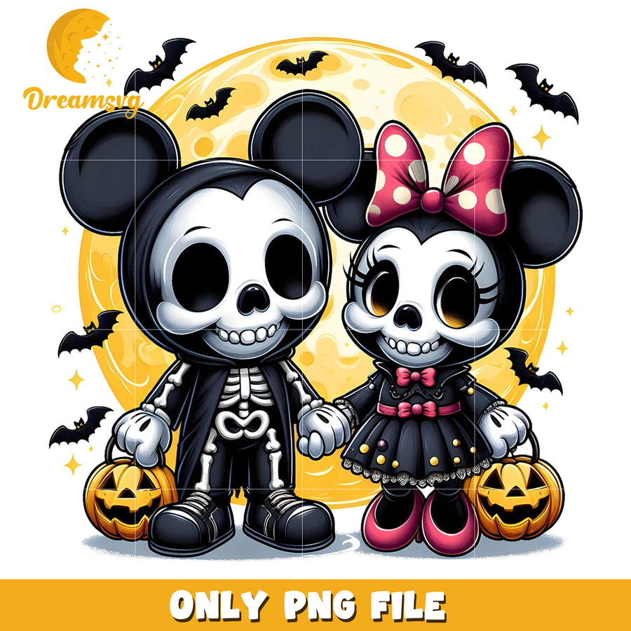 Chibi mickey and minnie png, halloween​​​​ toys png, cartoon characters png