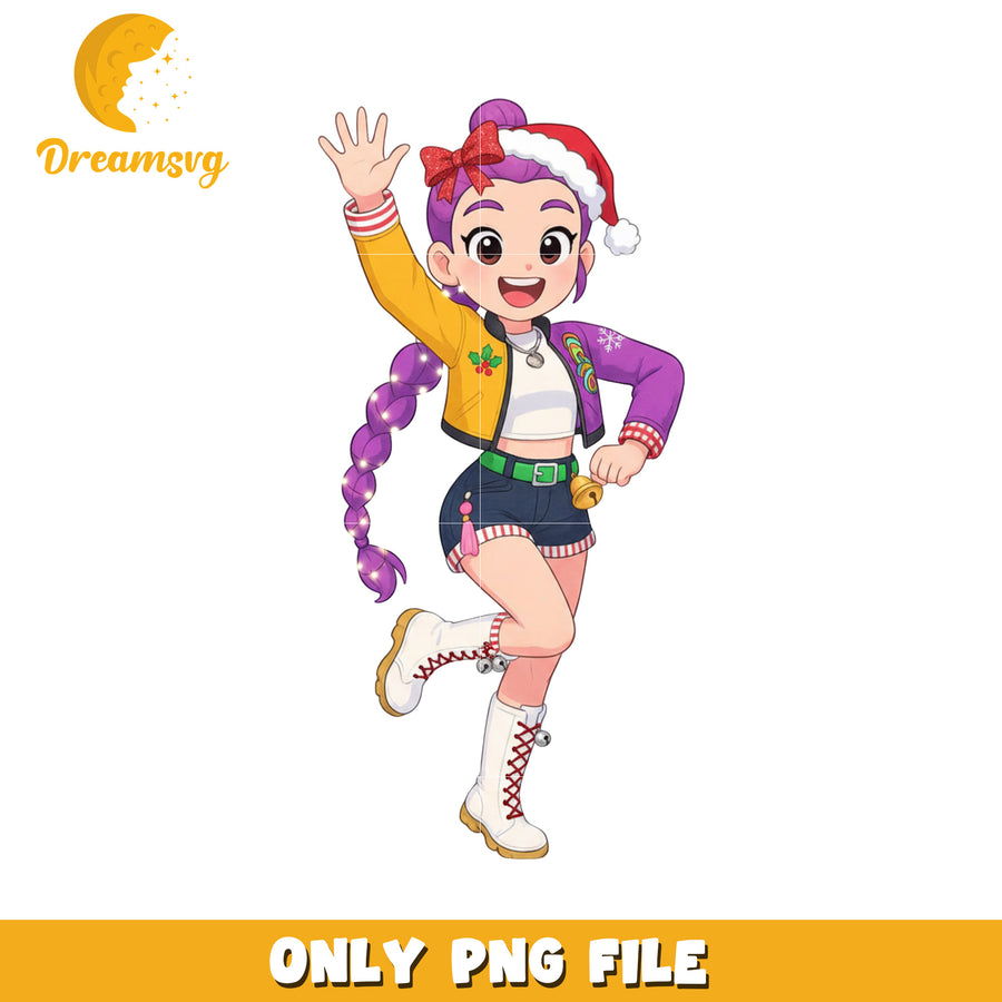 Chibi rumi png, christmas wishes png, christmas saja boys png